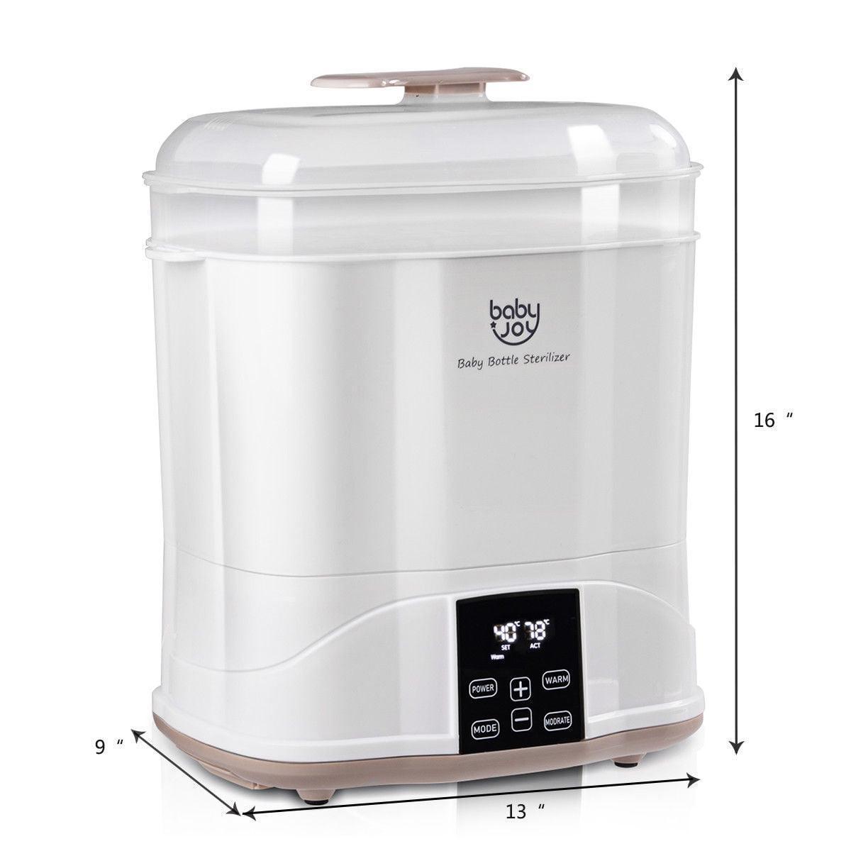 Costway Baby Bottle Electric Steam Sterilizer & Dryer, Milk Warmer with LED Monitor, White - ClubOn