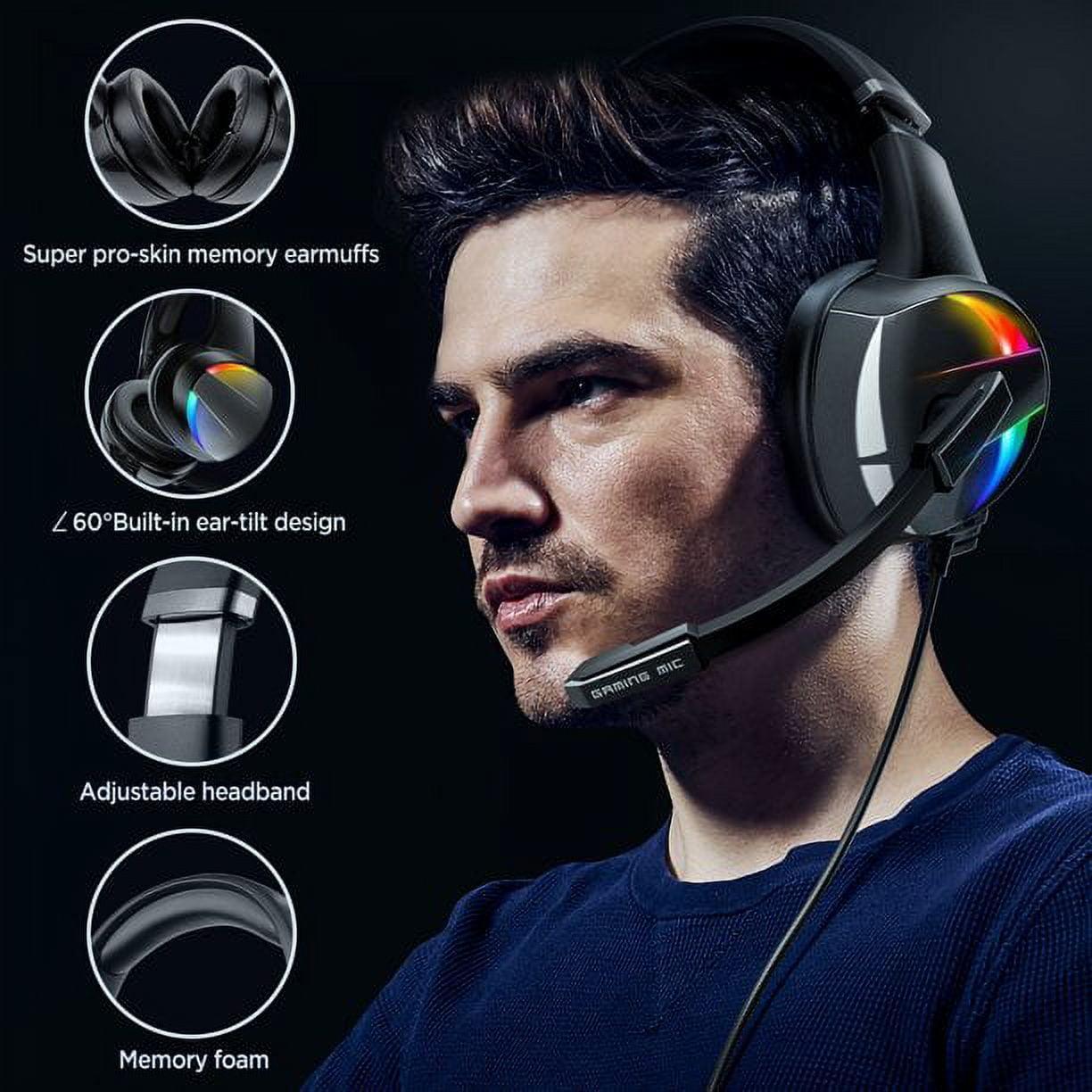 Beexcellent Gaming Headsets for PS5, PS4, Xbox One – Noise-Canceling, Surround Sound, LED RGB Light, Compatible with PC, Mac, Nintendo Switch - ClubOn