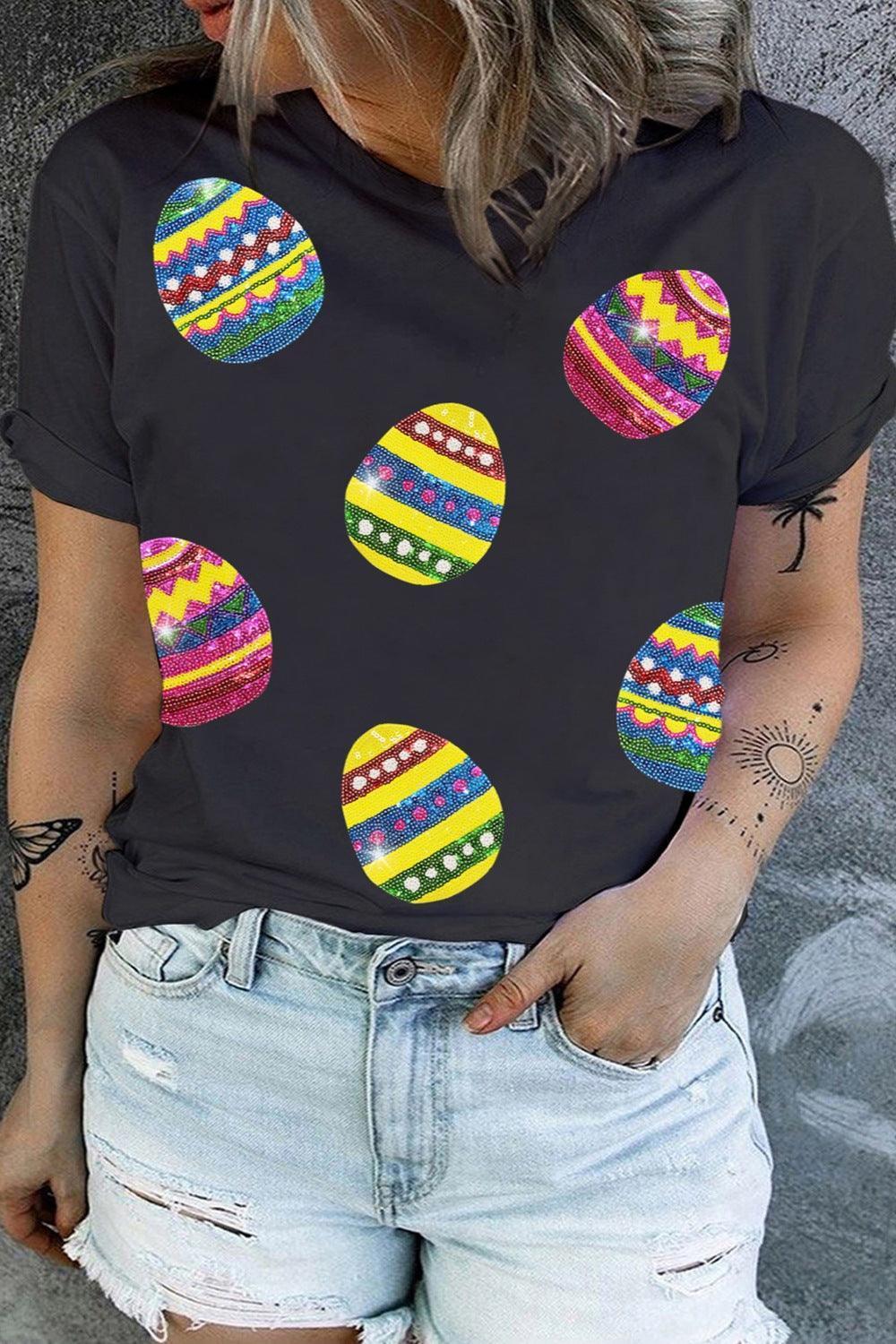 Plus Size Easter Round Neck Short Sleeve T-Shirt - ClubOn