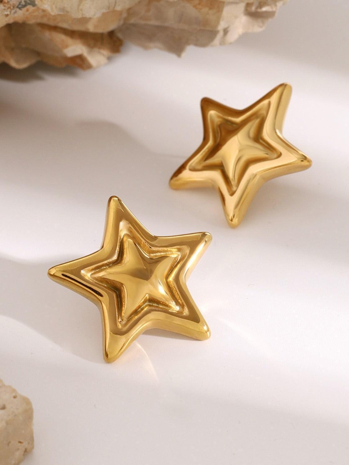 Stainless Steel Star Stud Earrings - ClubOn