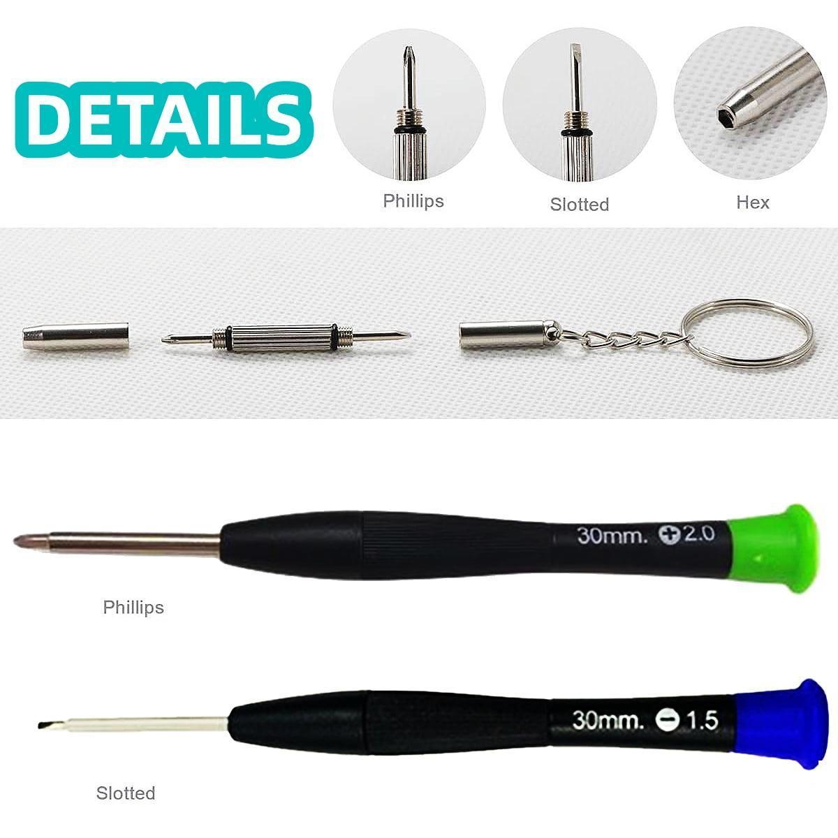 Kabuer Eyeglasses Repair Kit, Glasses Repair Kit with Stainless Steel Screws, Nose Pads, Micro Screwdriver & Tweezer for Eyeglasses & Watches - ClubOn