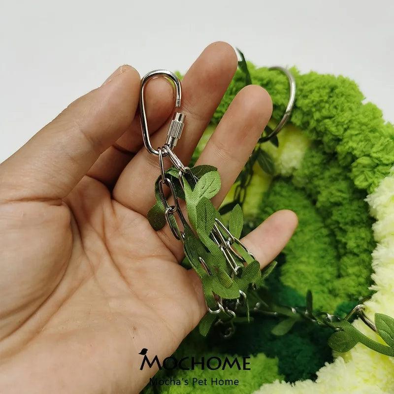 Parrot Bird Hanging Bed – Metal & Plush Bird Nest for Rest and Play - ClubOn