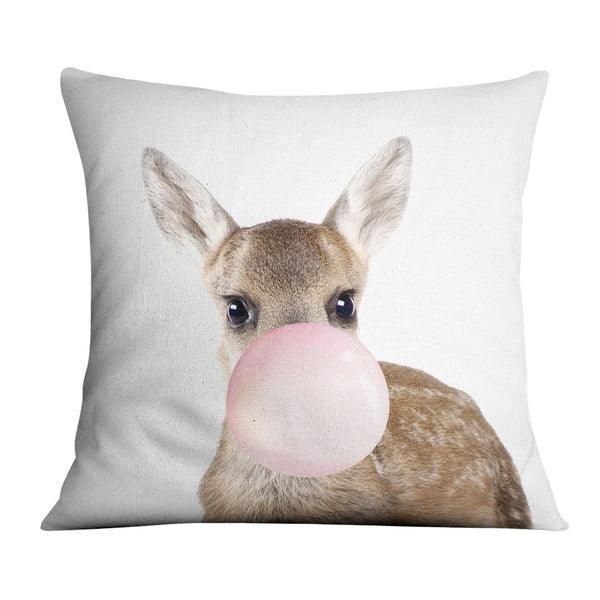 Pink Nordic Animal Pillowcase – Koala & Giraffe Blowing Balloons, Double-Sided Sofa Cushion - ClubOn