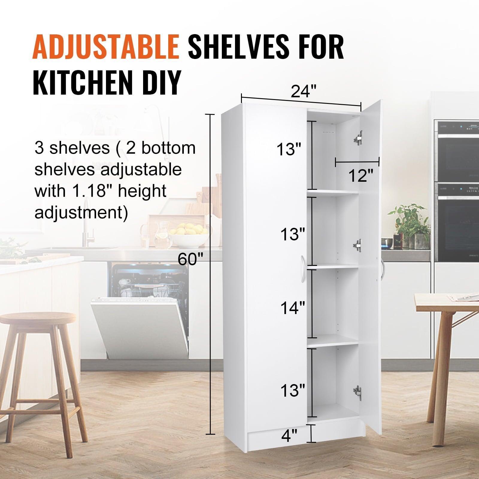 SKYSHALO Kitchen Pantry Cabinet with Doors & Adjustable Shelves – 24
