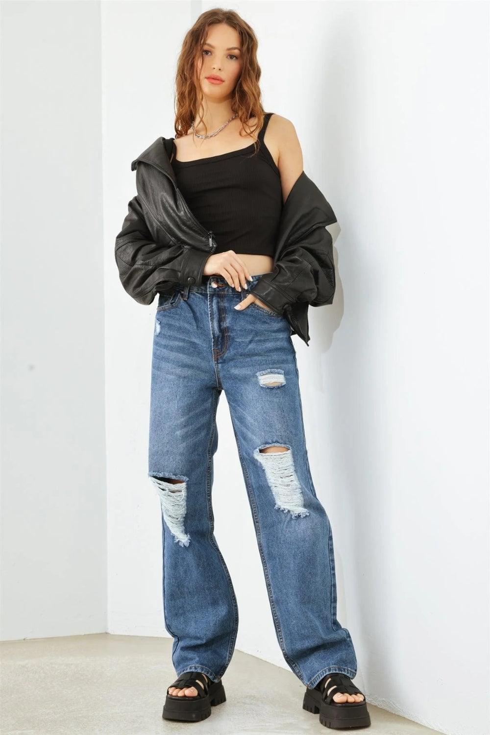 HAMMER COLLECTION Distressed High Waist Jeans - ClubOn