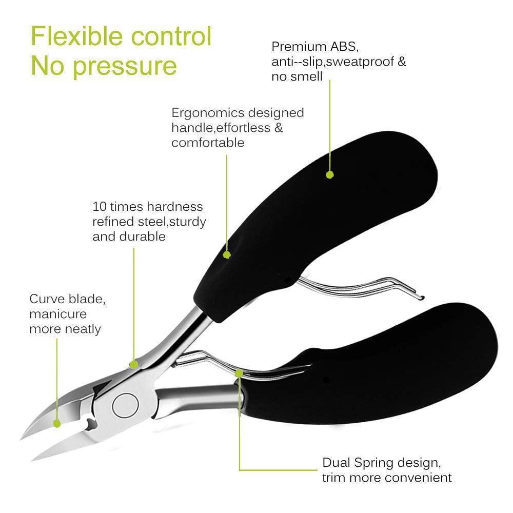Toe Nail Clippers for Thick Nails & Ingrown Toenails - Heavy Duty Nail Nipper, Large Size, Ideal for Seniors - ClubOn