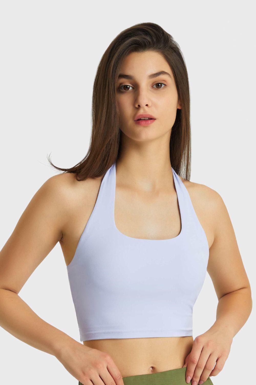 Millennia Breathable Halter Neck Sports Bra - ClubOn