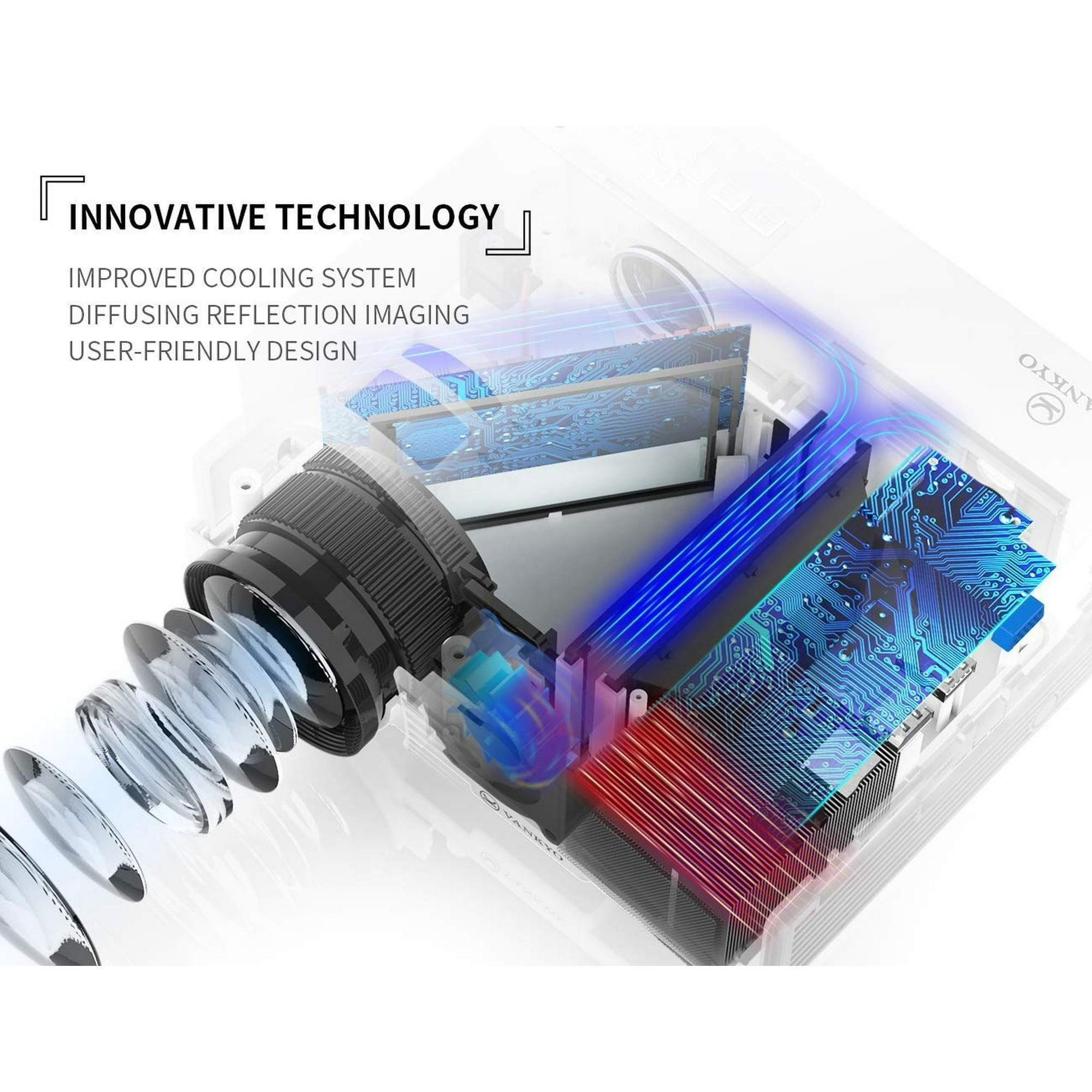 VANKYO Leisure 3 1080P Supported Mini Projector, 65000 Hours Lamp Life, LED Portable Projector, 200'' Display, Compatible with TV Stick, PS4, HDMI, VGA, USB (White) - ClubOn