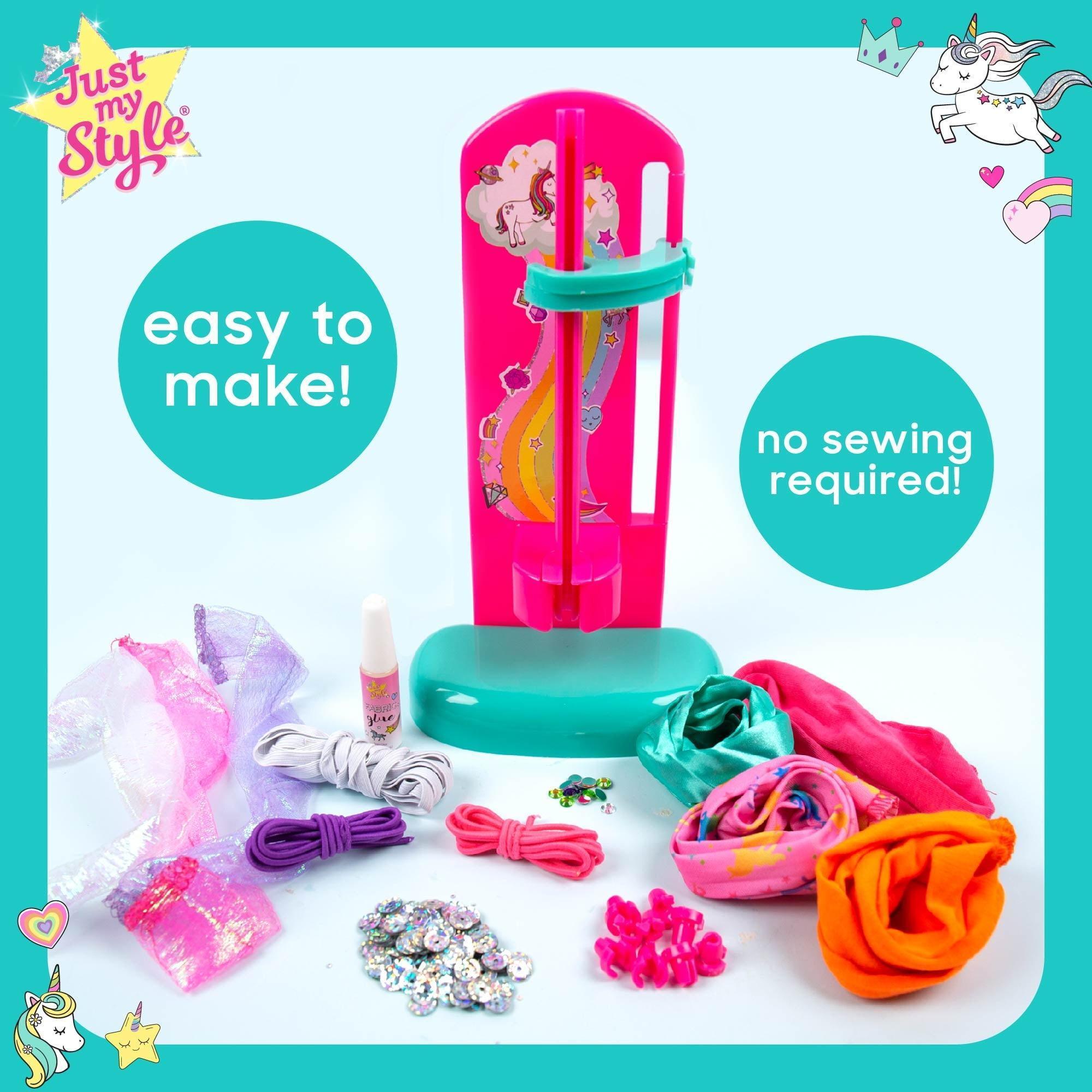 Just My Style DIY Scrunchie Maker Craft Kit, Ages 6+, Fun for Boys & Girls - ClubOn