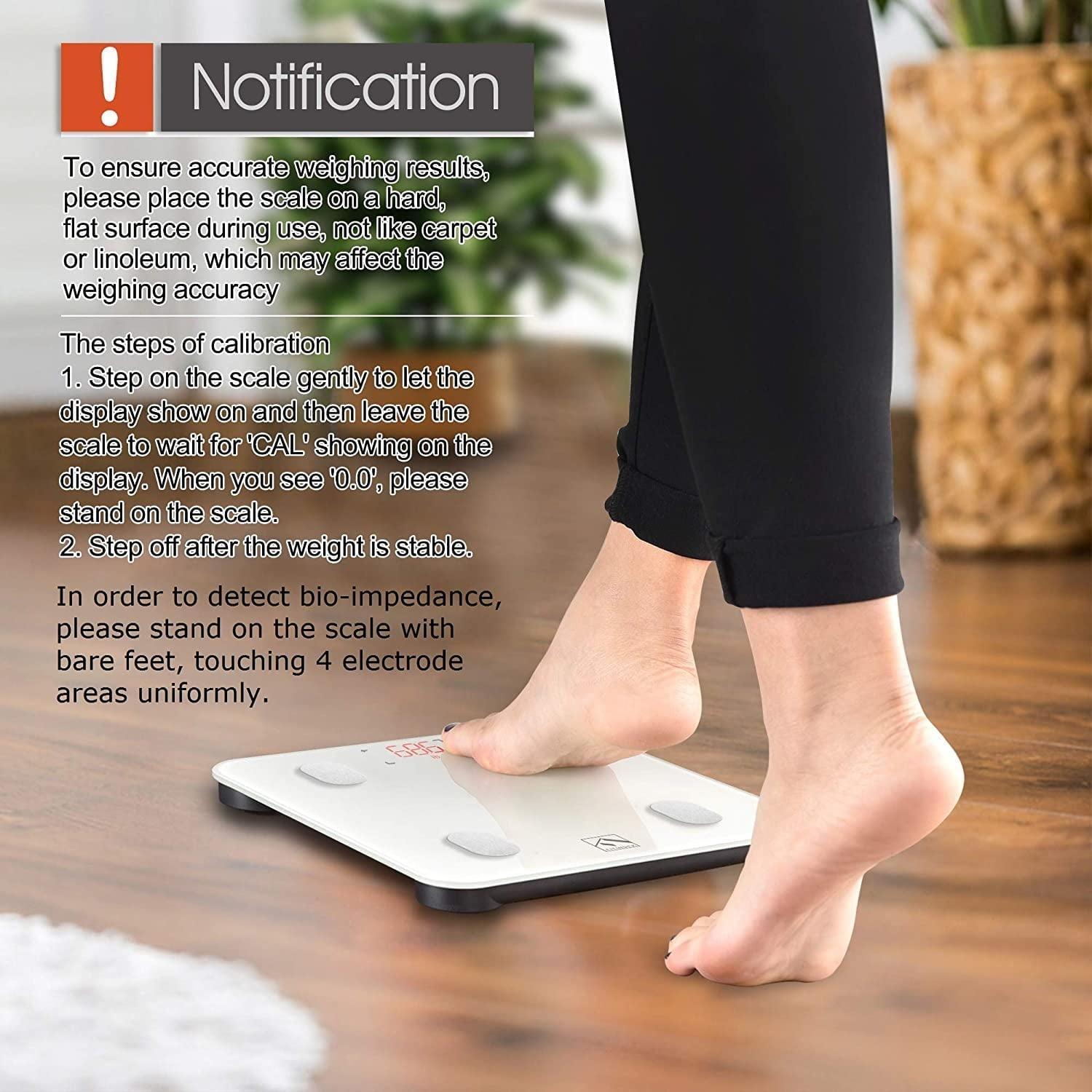 FITINDEX Bluetooth Body Fat Scale, Smart Digital Weight Scale, Body Composition Monitor with Smartphone App - ClubOn