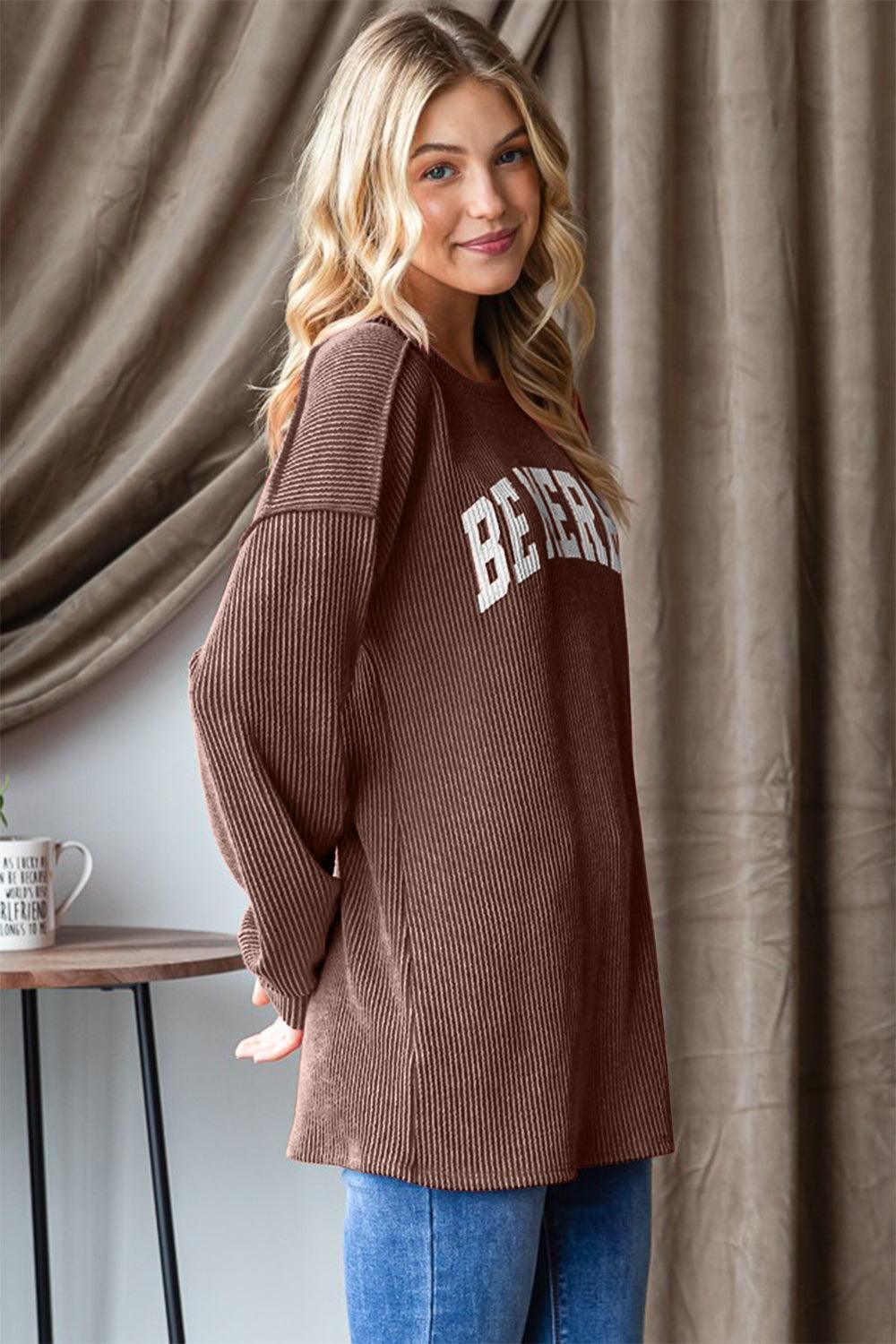 Heimish Ribbed Exposed Seam Long Sleeve T-Shirt - ClubOn