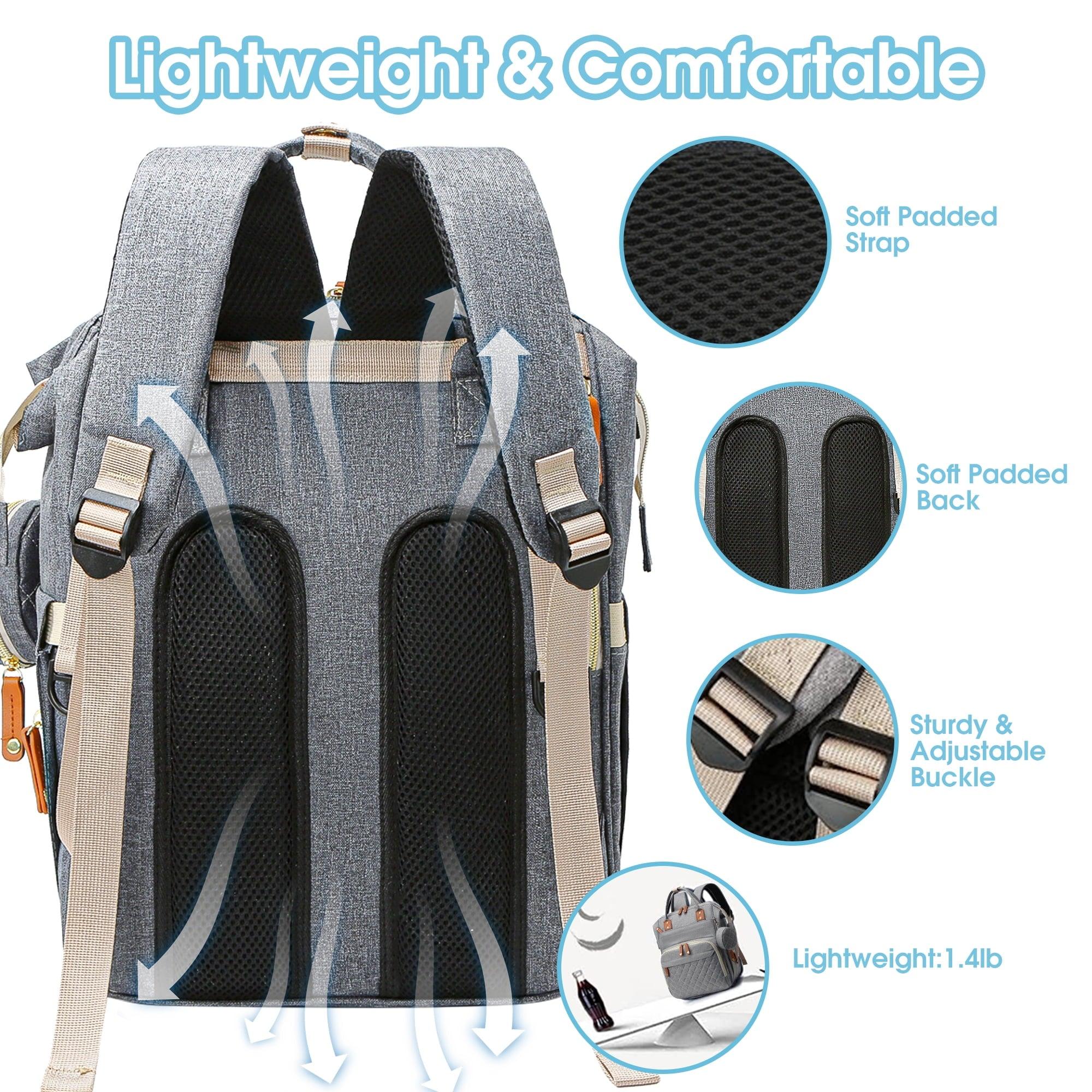 Diaper Bag Backpack – 3-in-1 Multi-Functional Travel Baby Bag with Insulated Pocket & Changing Pad - ClubOn