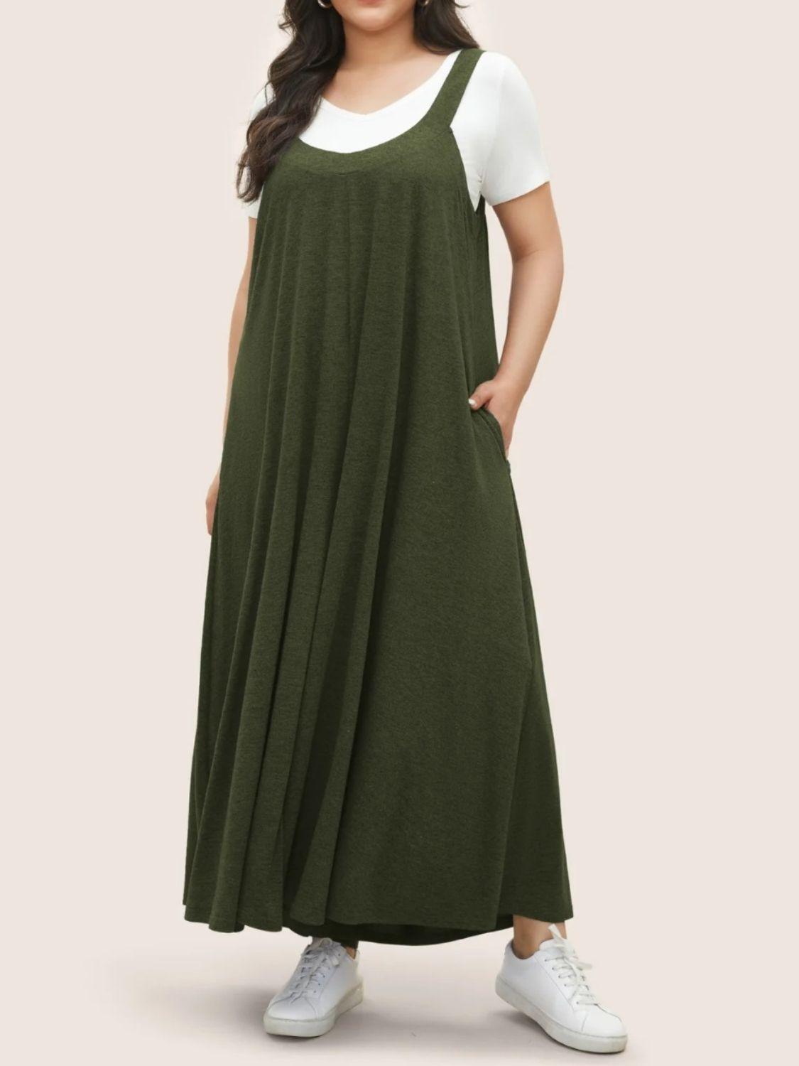 Full Size Pocketed Wide Leg Overalls - ClubOn