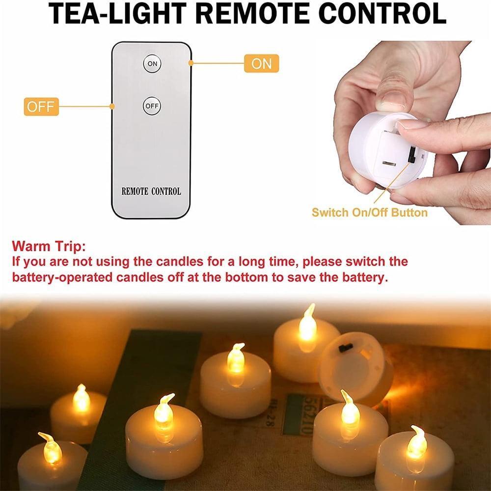 24PCS LED Flameless Candles – Realistic Flickering Battery Operated Tea Light Votives with Remote, Warm White, for Christmas, Weddings & Celebrations - ClubOn