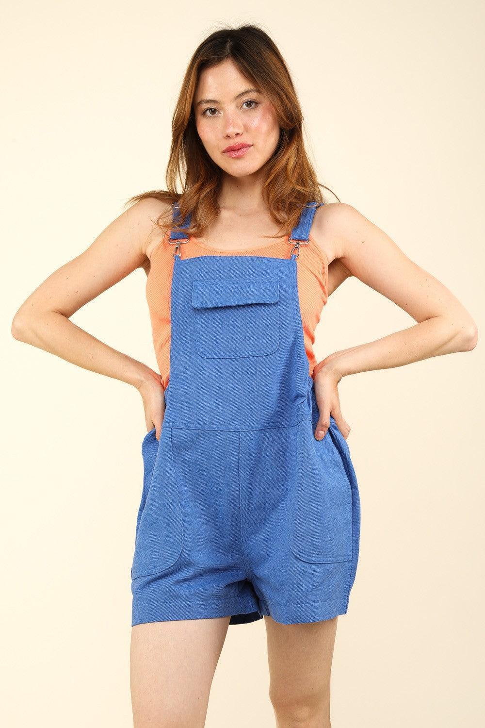 VERY J Adjustable Suspender Overalls with Pockets - ClubOn