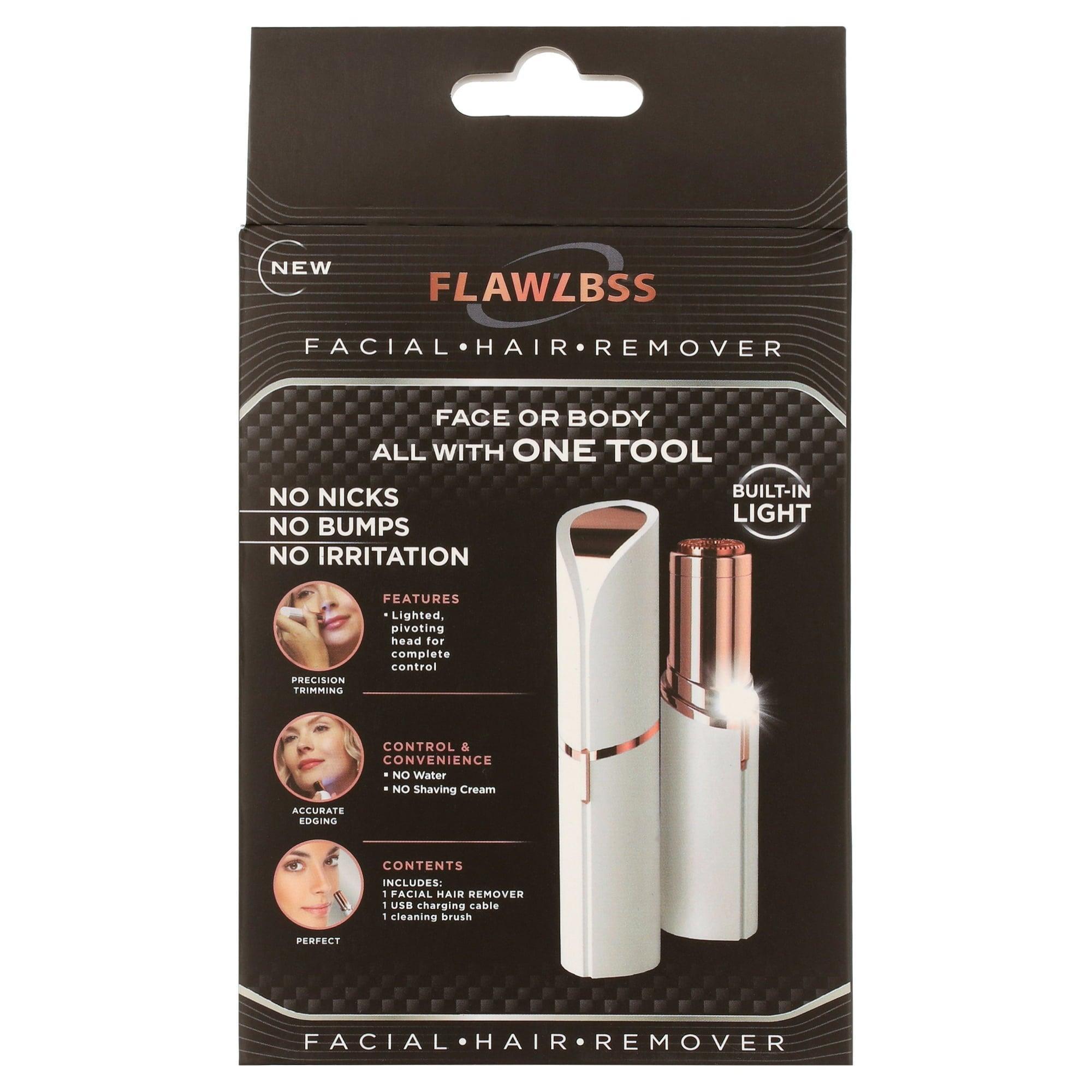 Skywee Painless Hair Removal for Women, Rechargeable Facial Hair Remover, 2 x Replacement Heads, Best Electric Shaver for Upper Lip, Chin, & Mustache - ClubOn