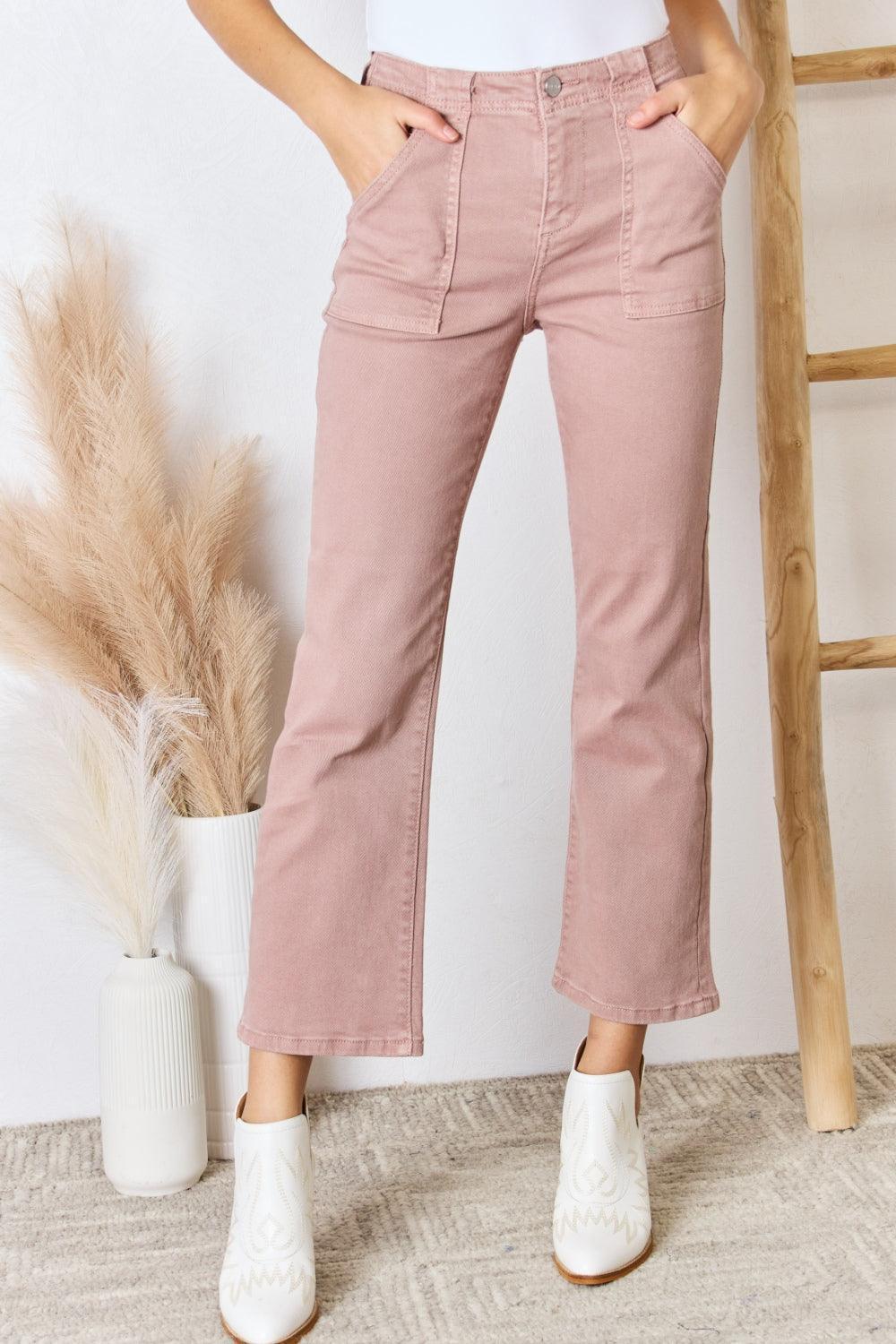 RISEN Full Size High Rise Ankle Flare Jeans - ClubOn