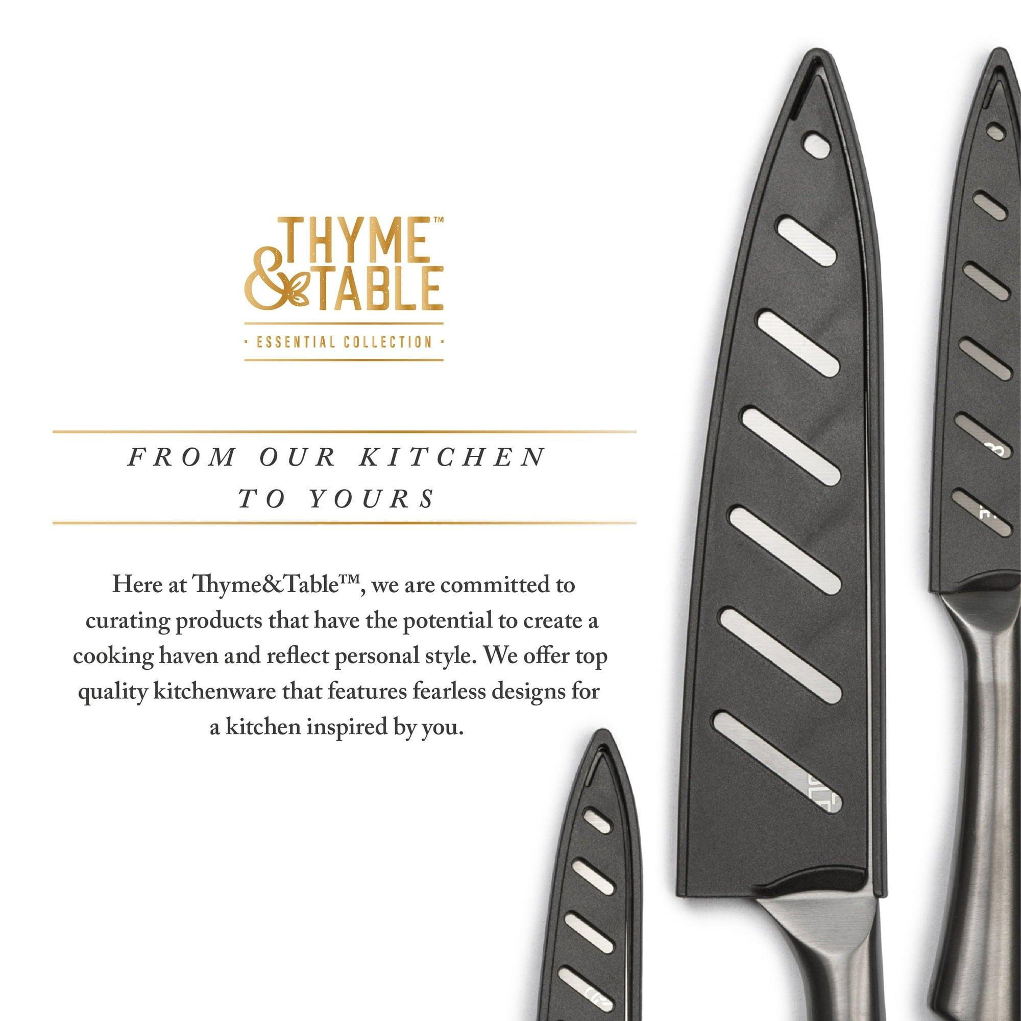 Thyme & Table Non-Stick Coated High Carbon Stainless Steel Chef's Knives, 3-Piece Set - ClubOn