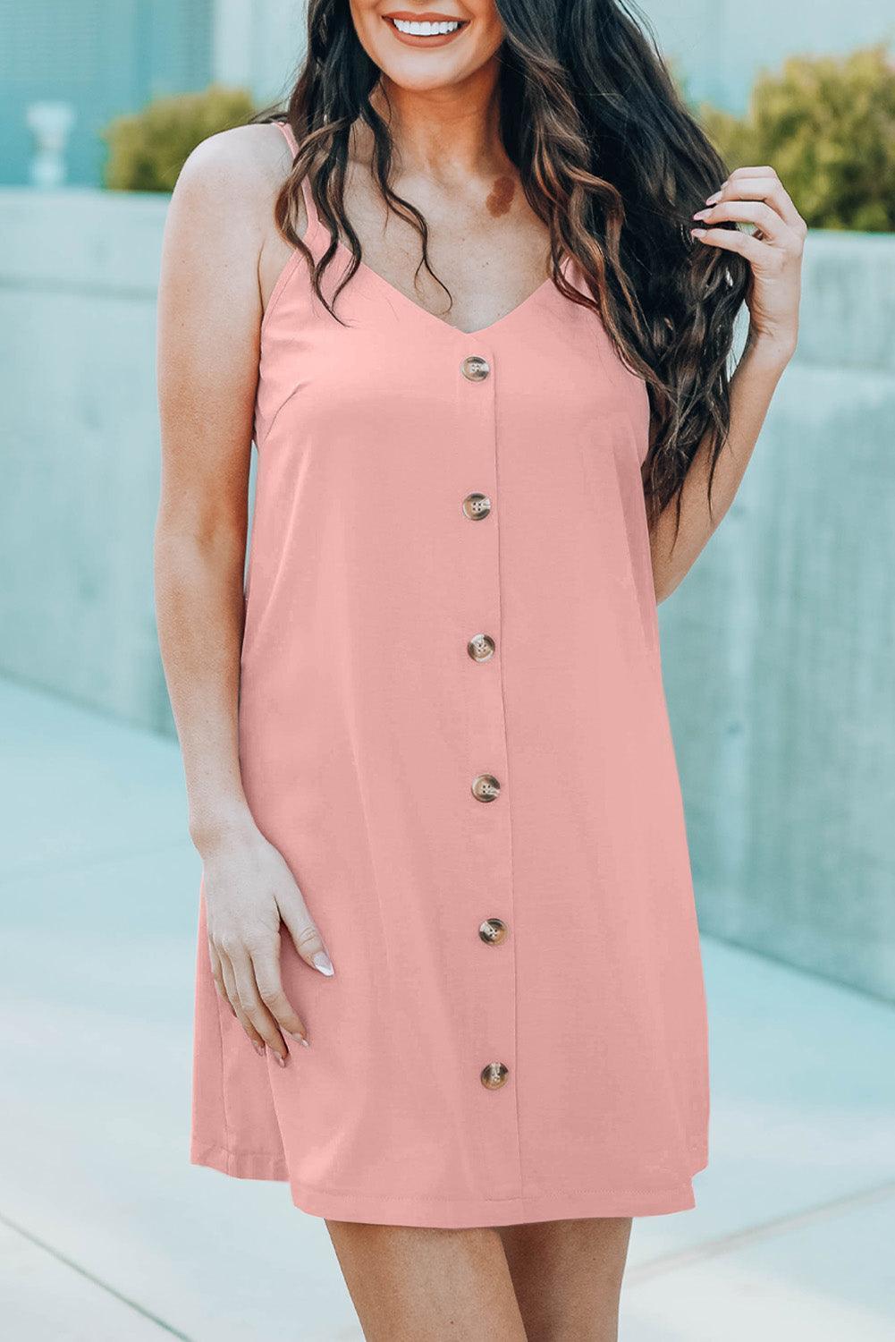 V-Neck Mini Cami Dress - ClubOn