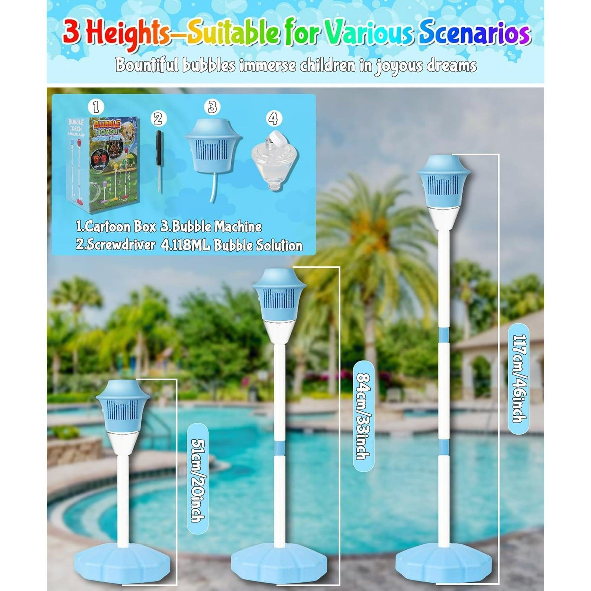 Bubble Machine for Kids – 2024 Upgrade Musical Garden Lamp with LED Lights, Adjustable Height, Outdoor Bubble Maker for Summer Fun - ClubOn