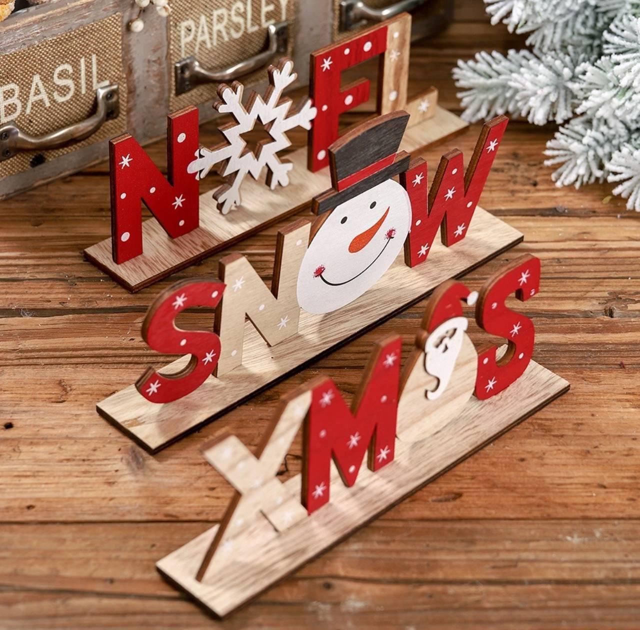 Creative Wooden Christmas Lettering – Holiday Décor Sign - ClubOn
