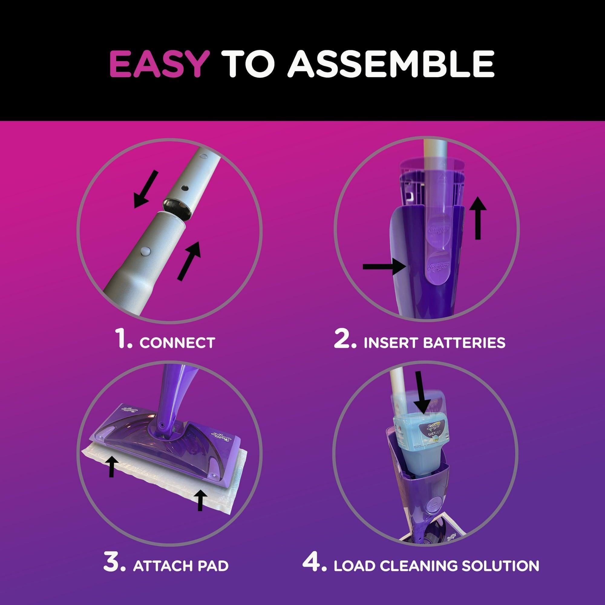 Swiffer WetJet Wood Starter Kit, 1 Mop, 5 Pads, 1 Cleaning Solution, for Hardwood Floors - ClubOn