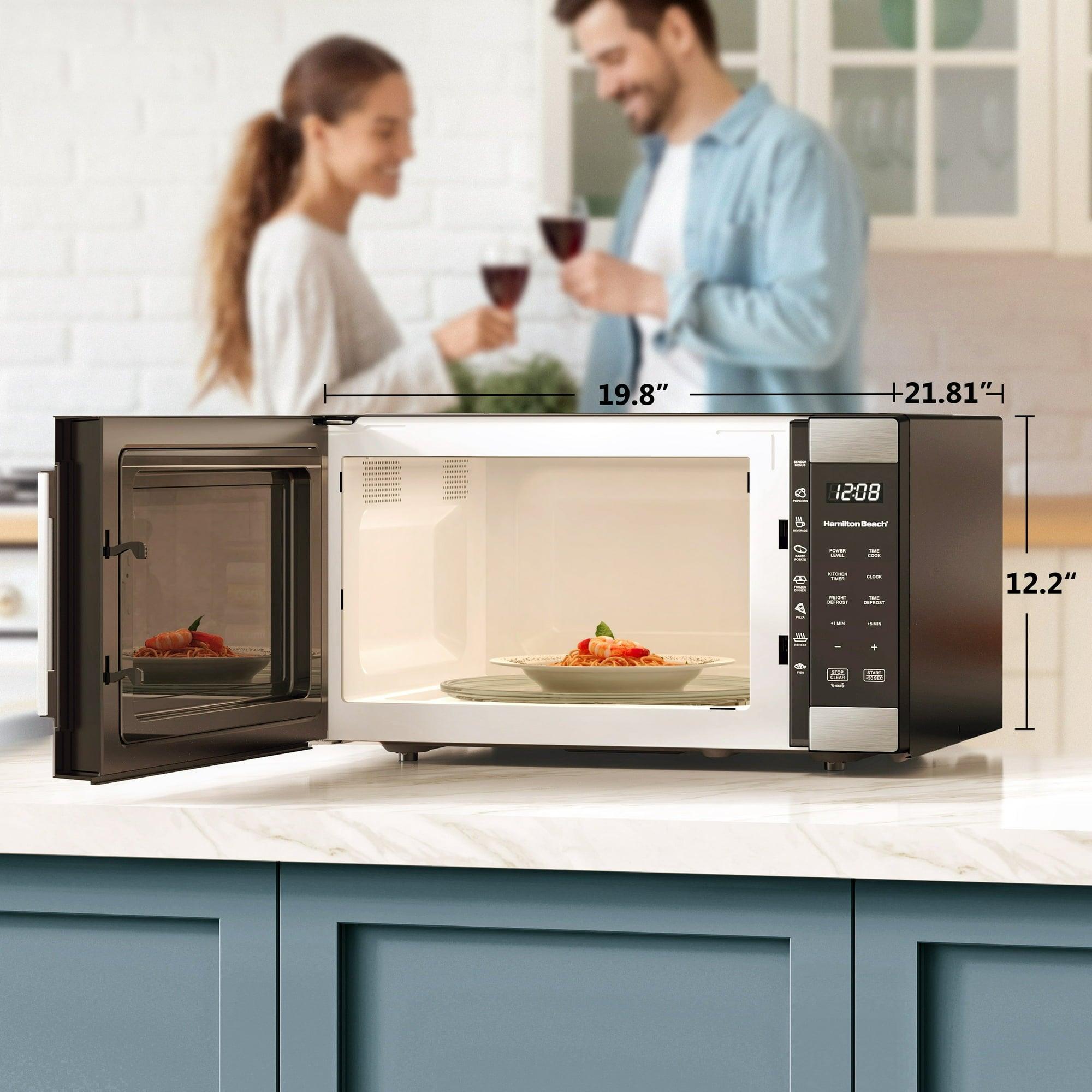 Hamilton Beach 1.6 Cu ft Sensor Cook Microwave Oven, Countertop, Stainless Steel, New - ClubOn