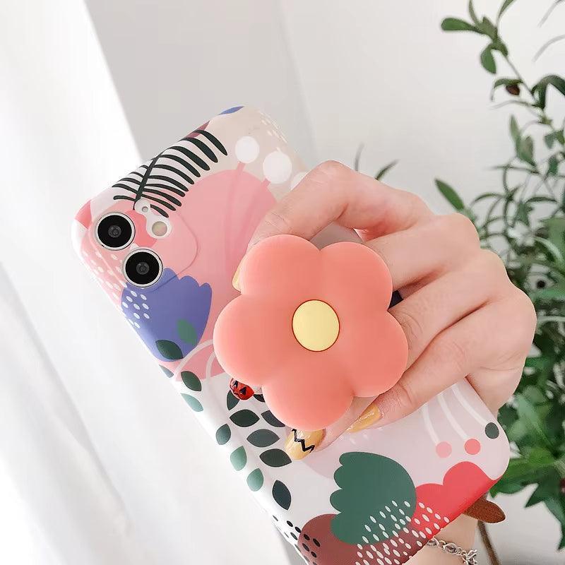 Cute Flower Phone Stand - Foldable Finger Ring Grip - ClubOn