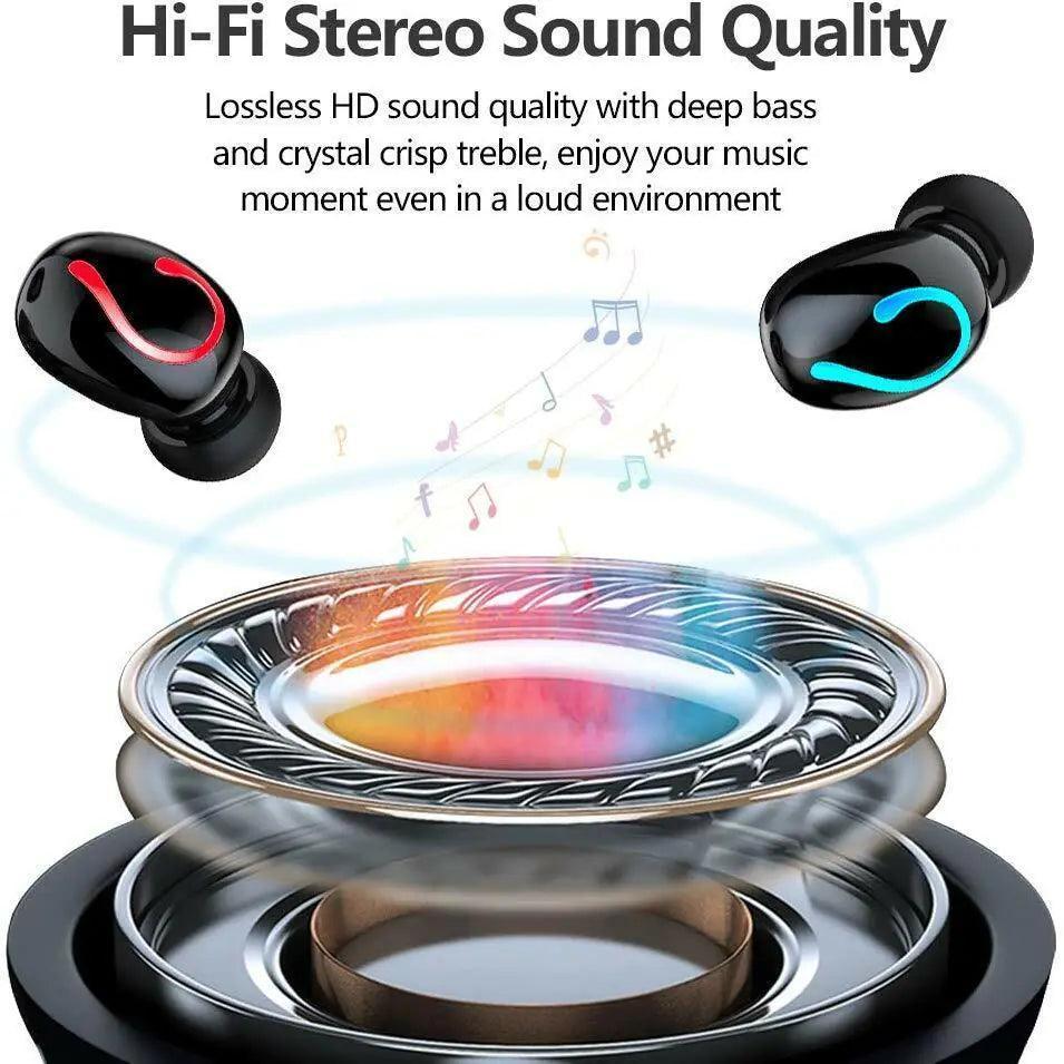 Bluetooth 5.1 Headset TWS Wireless Earphones Mini Earbuds Stereo Headphones IPX7 - ClubOn