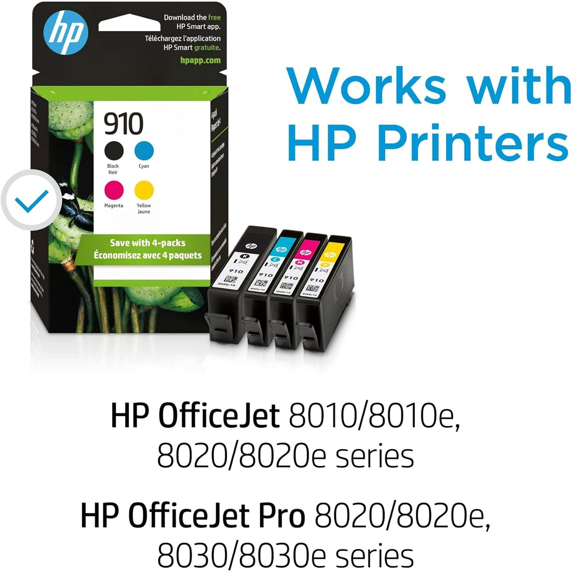 HP 910 Ink Cartridges (Cyan, Magenta, Yellow, Black) 4 Pack - ClubOn
