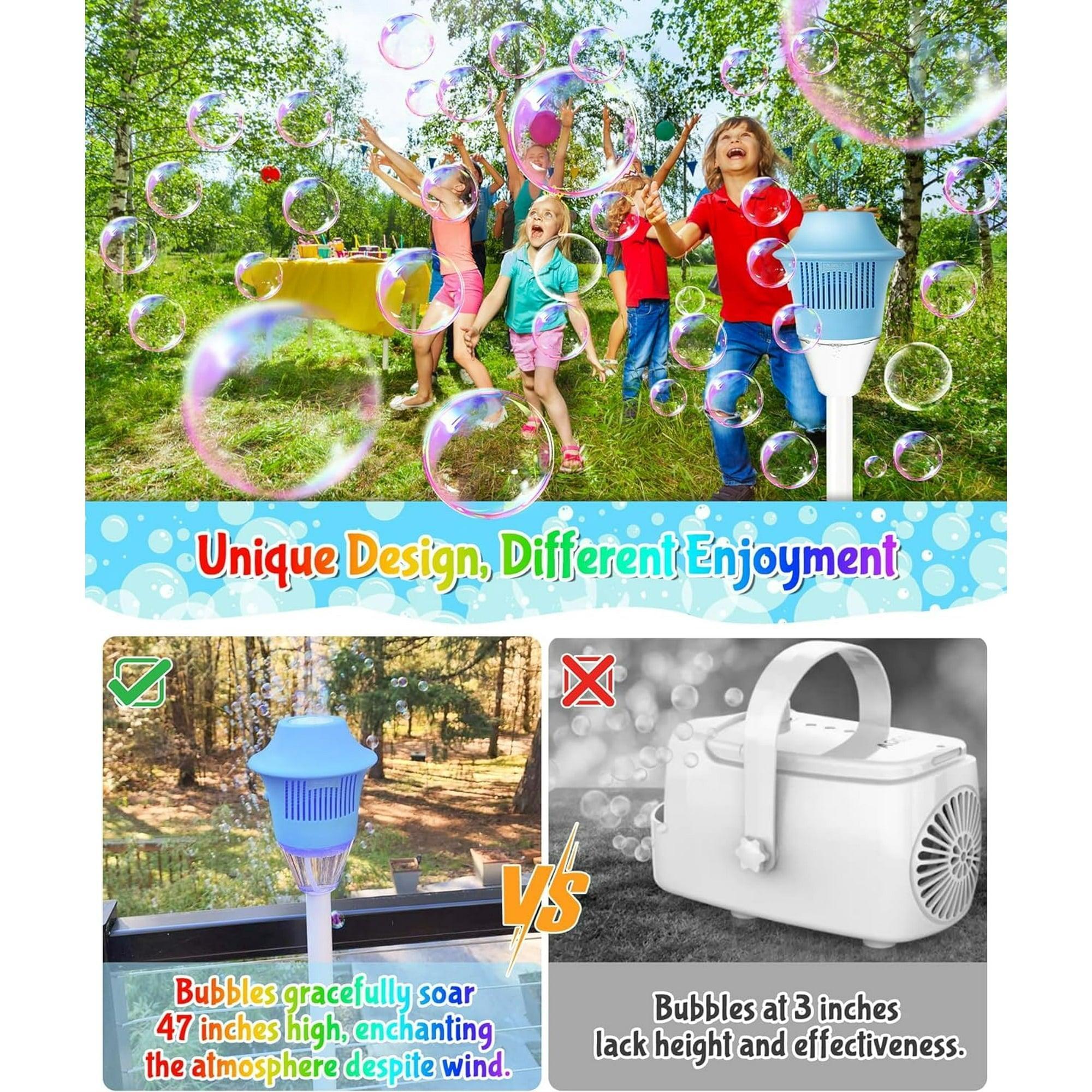 Bubble Machine for Kids – 2024 Upgrade Musical Garden Lamp with LED Lights, Adjustable Height, Outdoor Bubble Maker for Summer Fun - ClubOn
