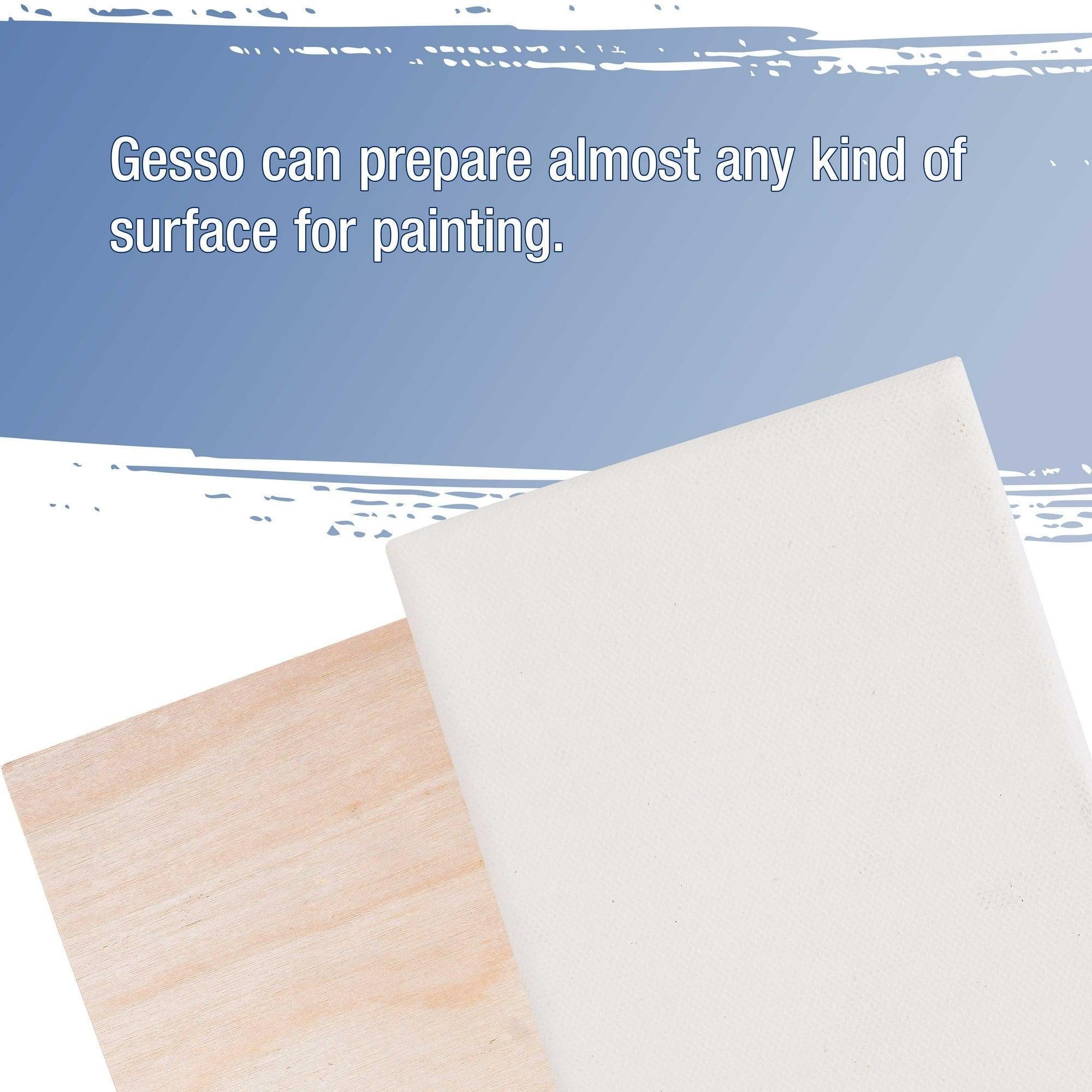 U.S. Art Supply White Gesso Acrylic Medium, 500ml Tub for Canvas Priming & Painting - ClubOn