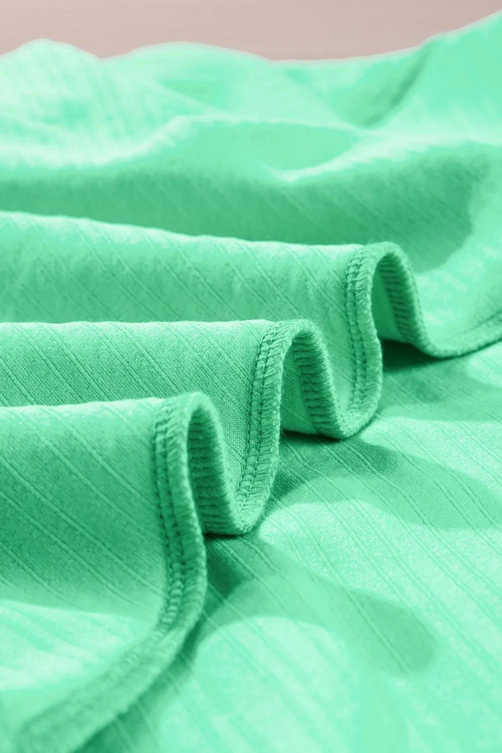 Plus Size Round Neck Half Sleeve Top and Tied Pants Set - ClubOn