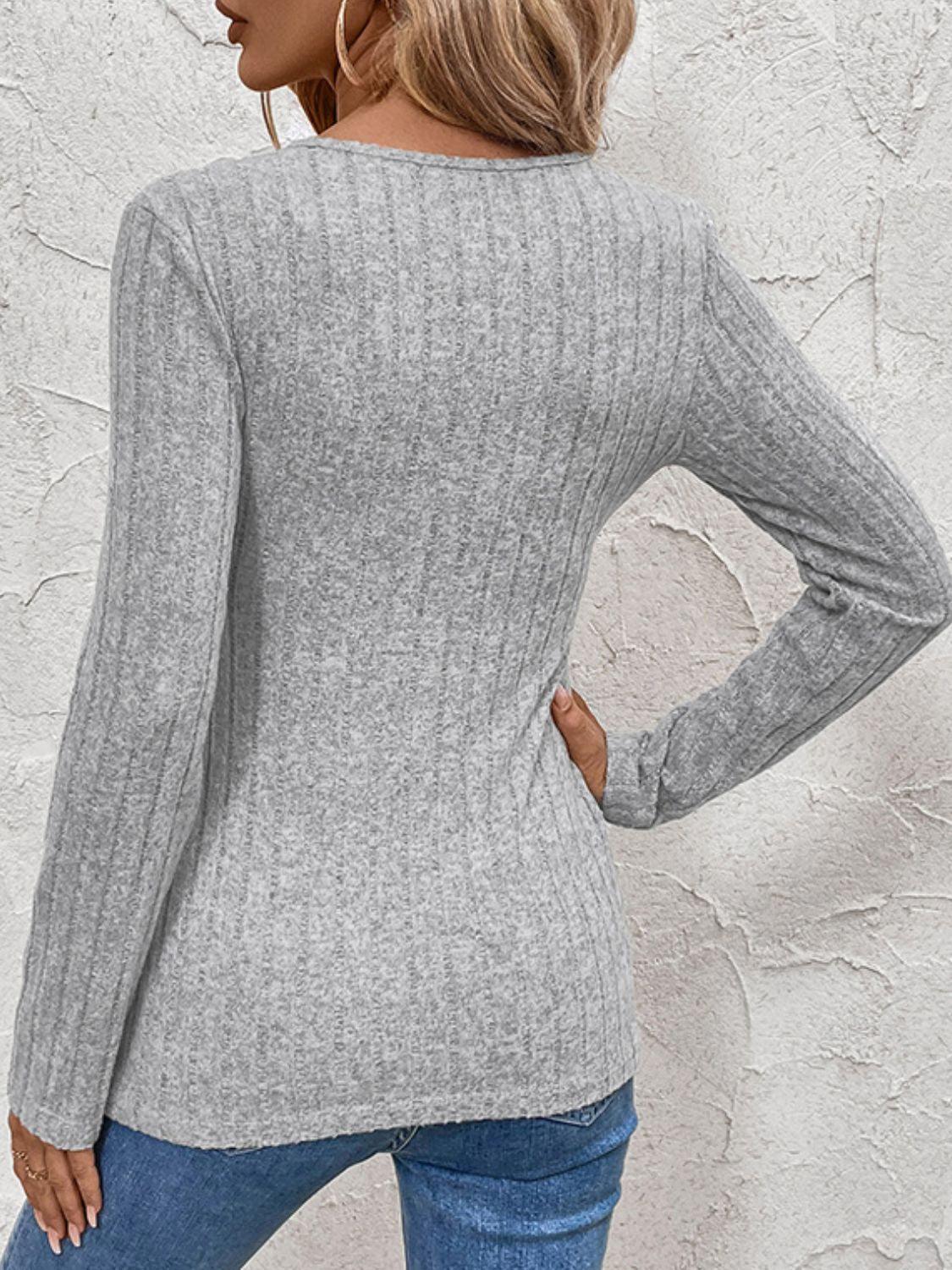 Perfee Surplice Long Sleeve T-Shirt - ClubOn