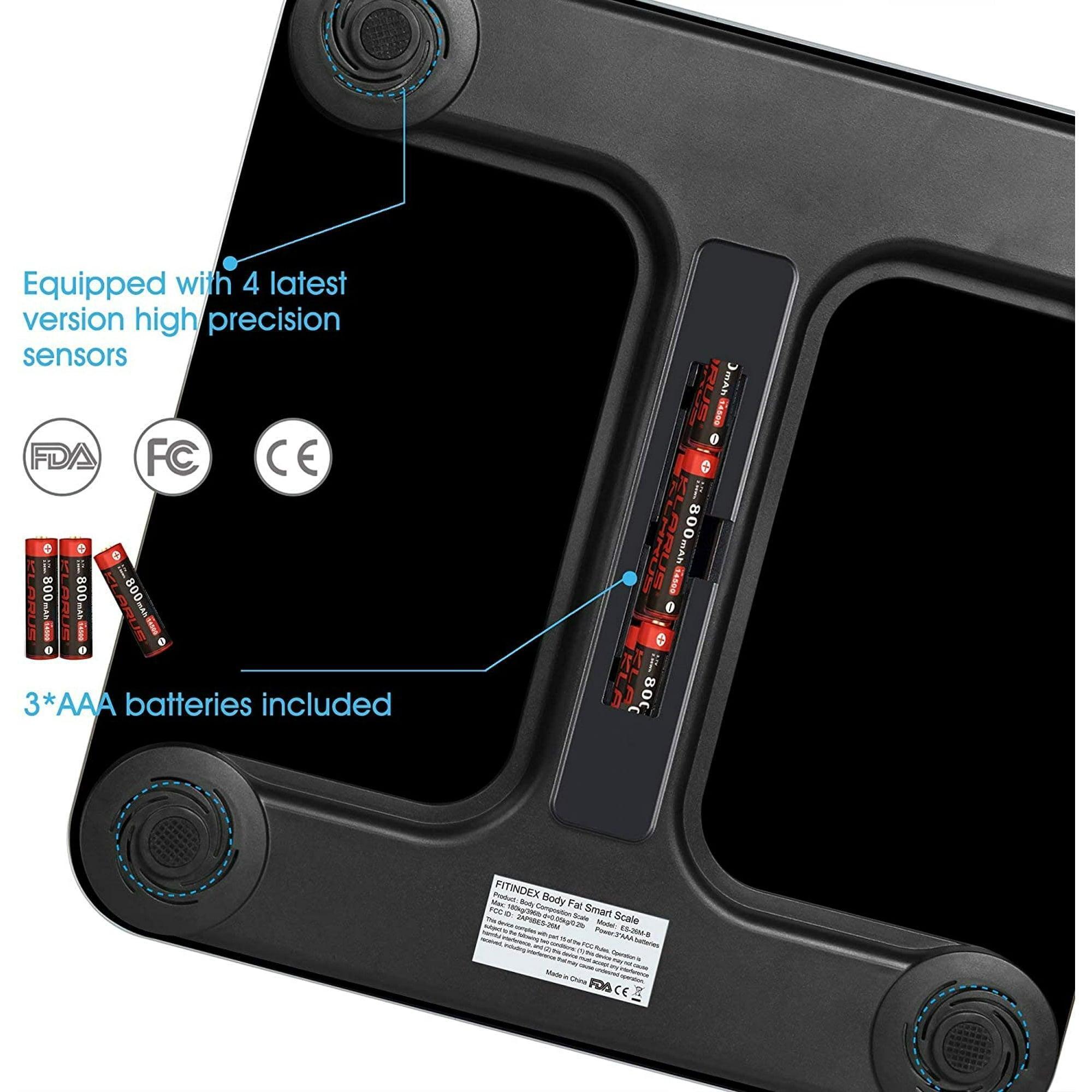 FITINDEX Bluetooth Body Fat Scale, Smart Digital Weight Scale, Body Composition Monitor with Smartphone App - ClubOn