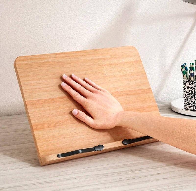 Wooden Reading Stand & Computer Stand – Adjustable Bookshelf - ClubOn