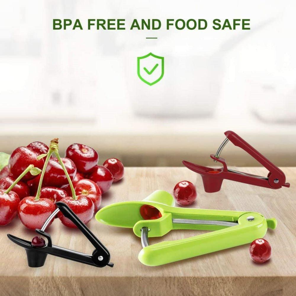 Cherry Pitter – Stainless Steel Pit Remover Tool for Cherries (Black) - ClubOn