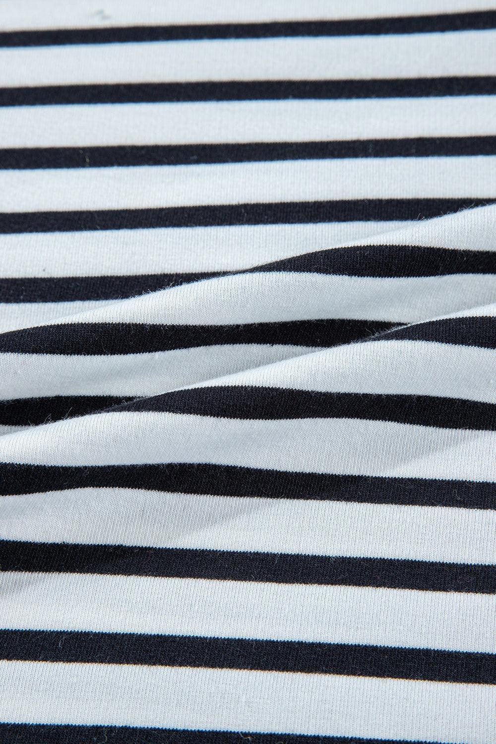 Striped Round Neck Half Sleeve T-Shirt - ClubOn