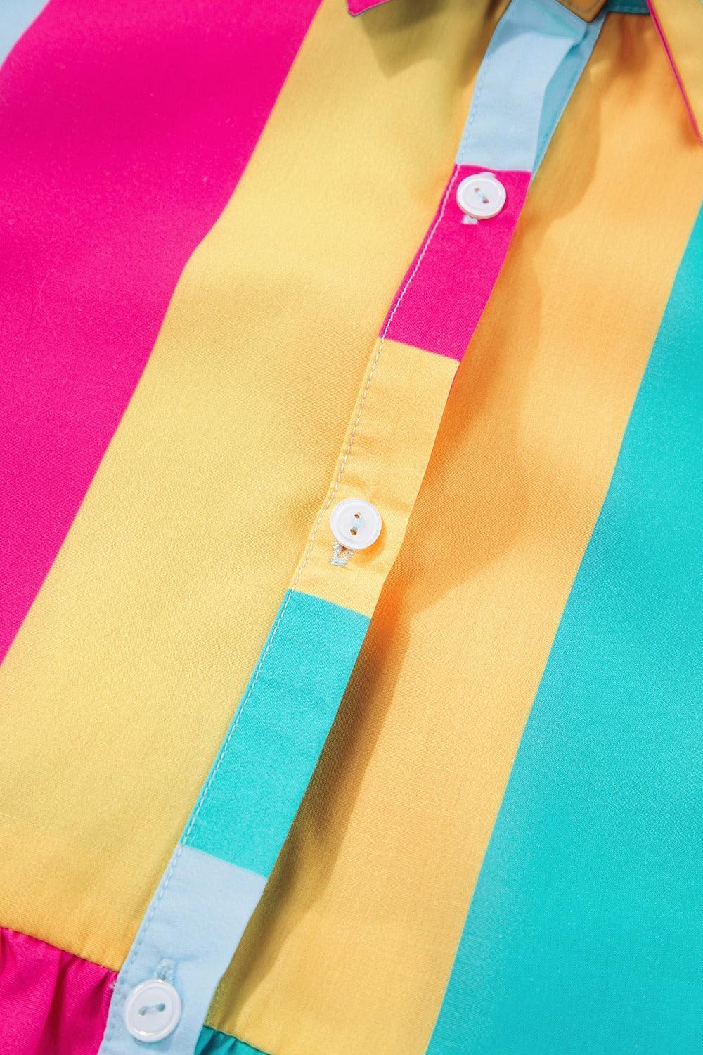 Color Block Half Sleeve Mini Dress - ClubOn