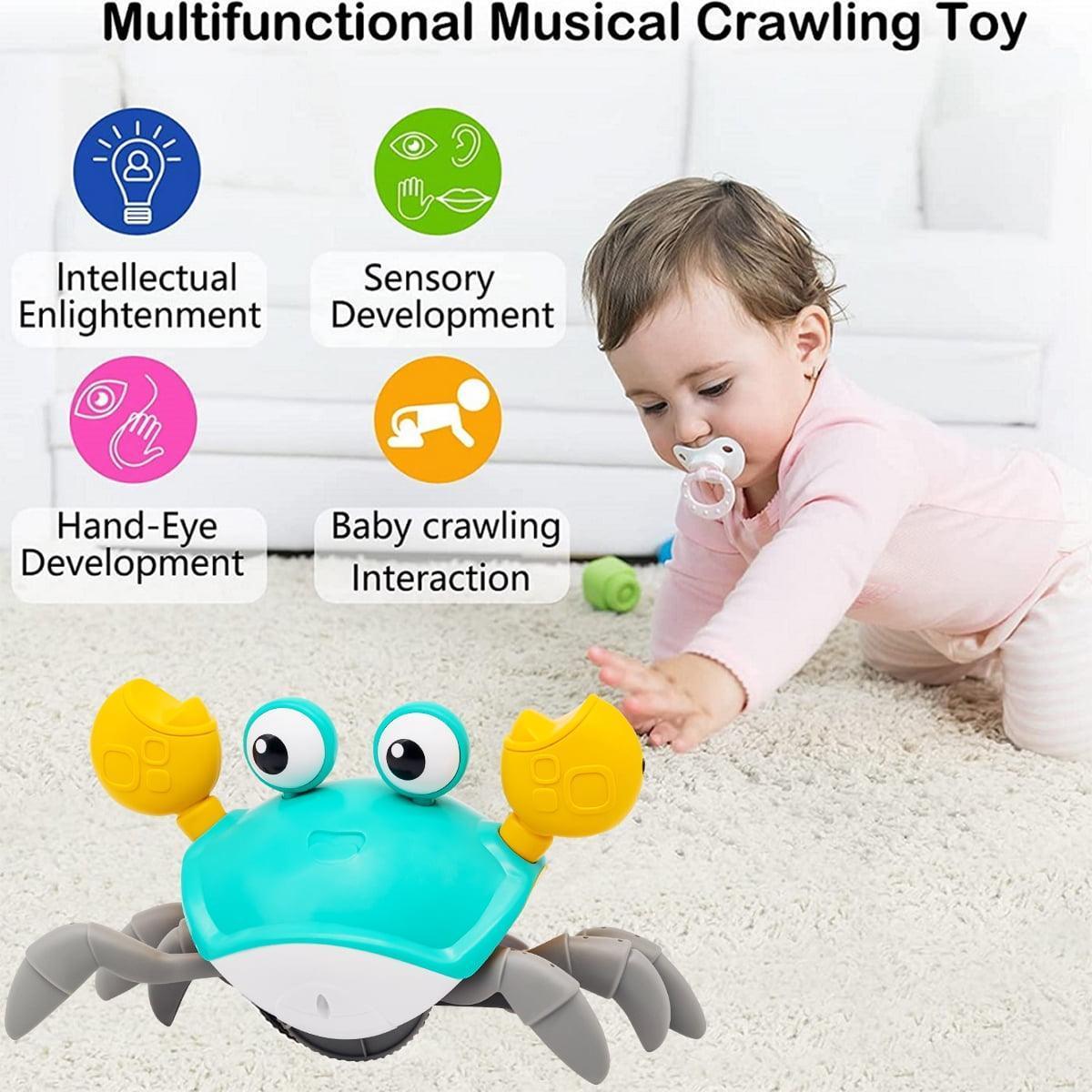 Crawling Crab Baby Toy with Music & Lights, Obstacle Avoidance, Walking Crab Toy for Toddlers 1+ Years - ClubOn