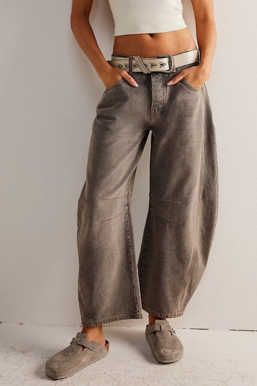 Wide Leg Jeans with Pockets - ClubOn