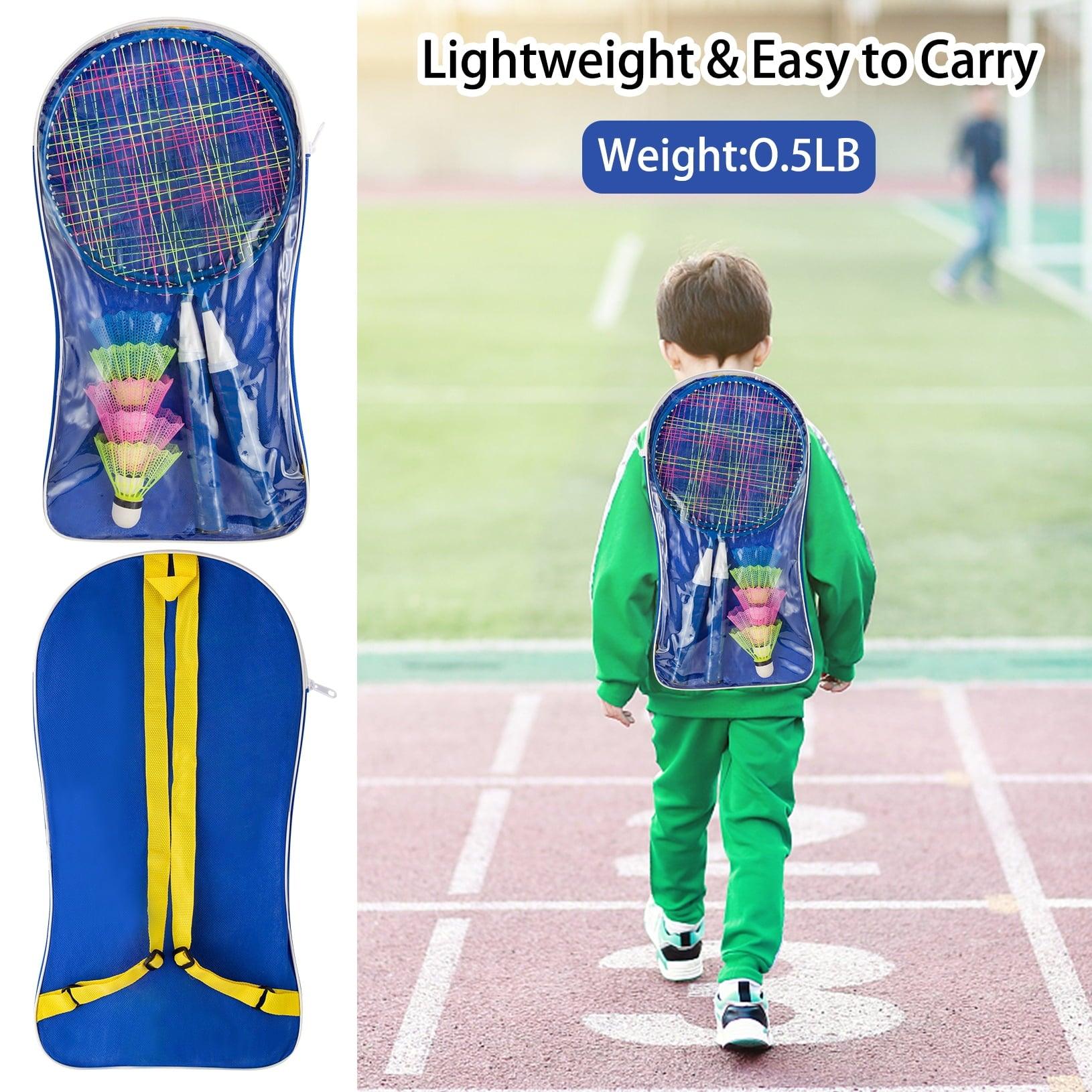 Badminton Rackets for Children, Kids Badminton Set, 2 Rackets, 5 Balls, 1 Backpack - ClubOn