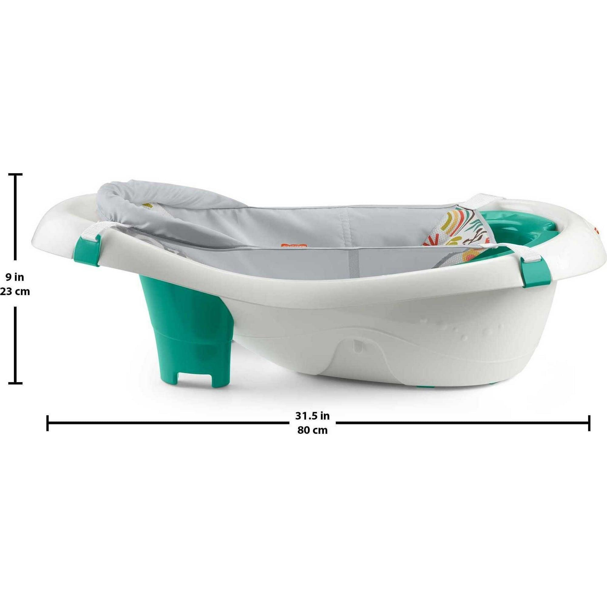 Fisher-Price 4-in-1 Sling ‘n Seat Tub Baby to Toddler Bath with 2 Toys – Whimsical Forest, Plastic - ClubOn