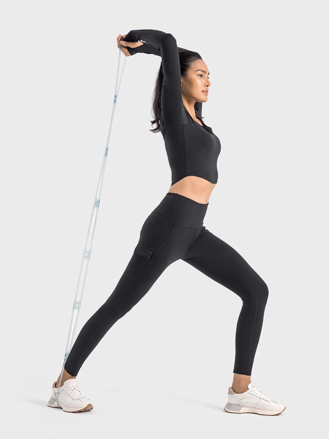 Millennia Wide Waistband Sports Leggings - ClubOn