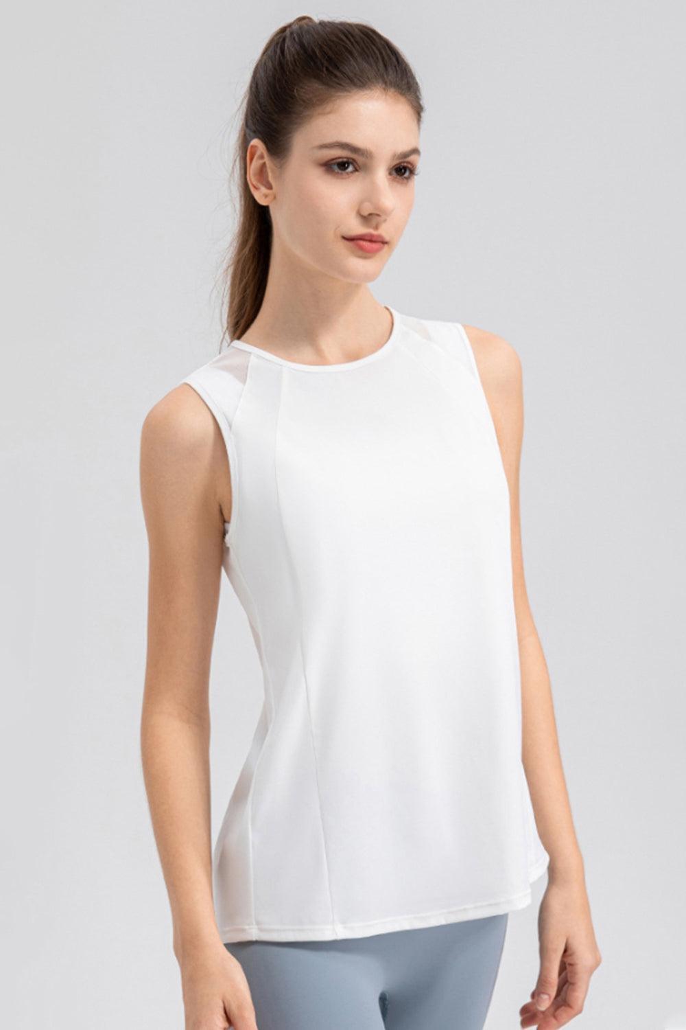 Round Neck Wide strap Active Tank - ClubOn
