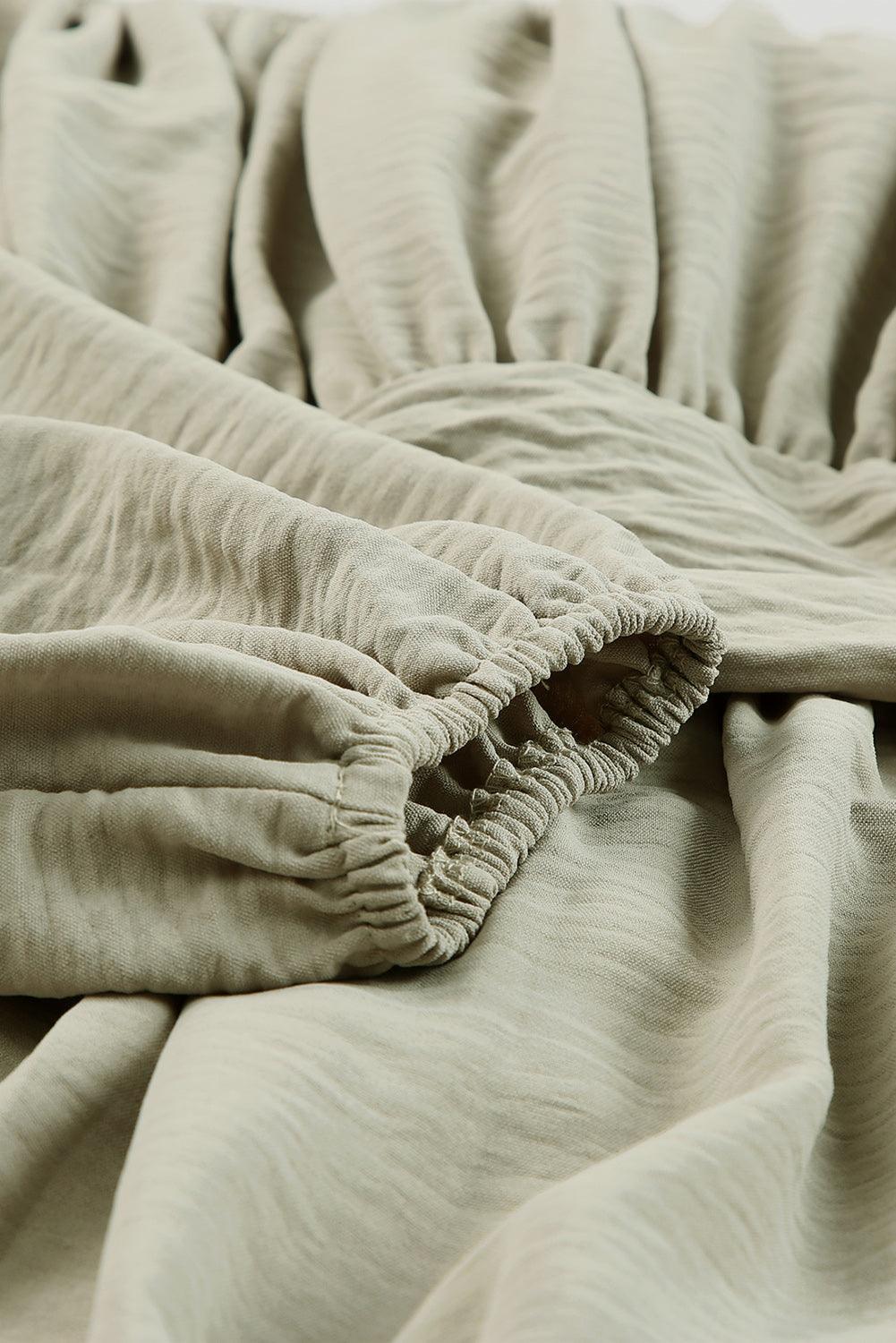 Cutout Smocked Square Neck Ruffle Hem Dress - ClubOn