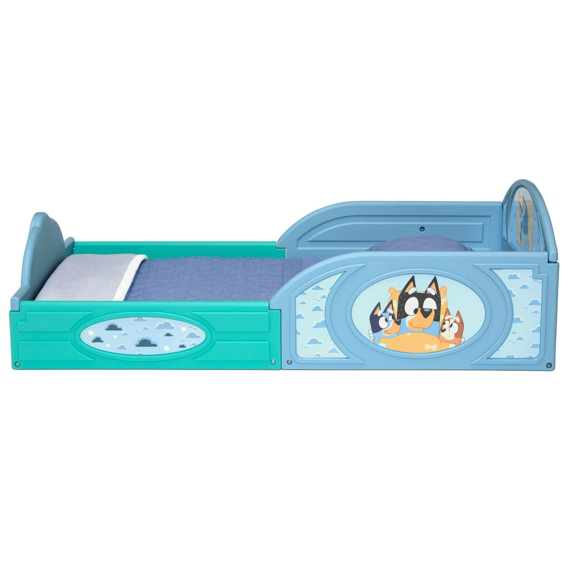 Bluey Sleep and Play Toddler Bed with Built-In Guardrails by Delta Children - ClubOn