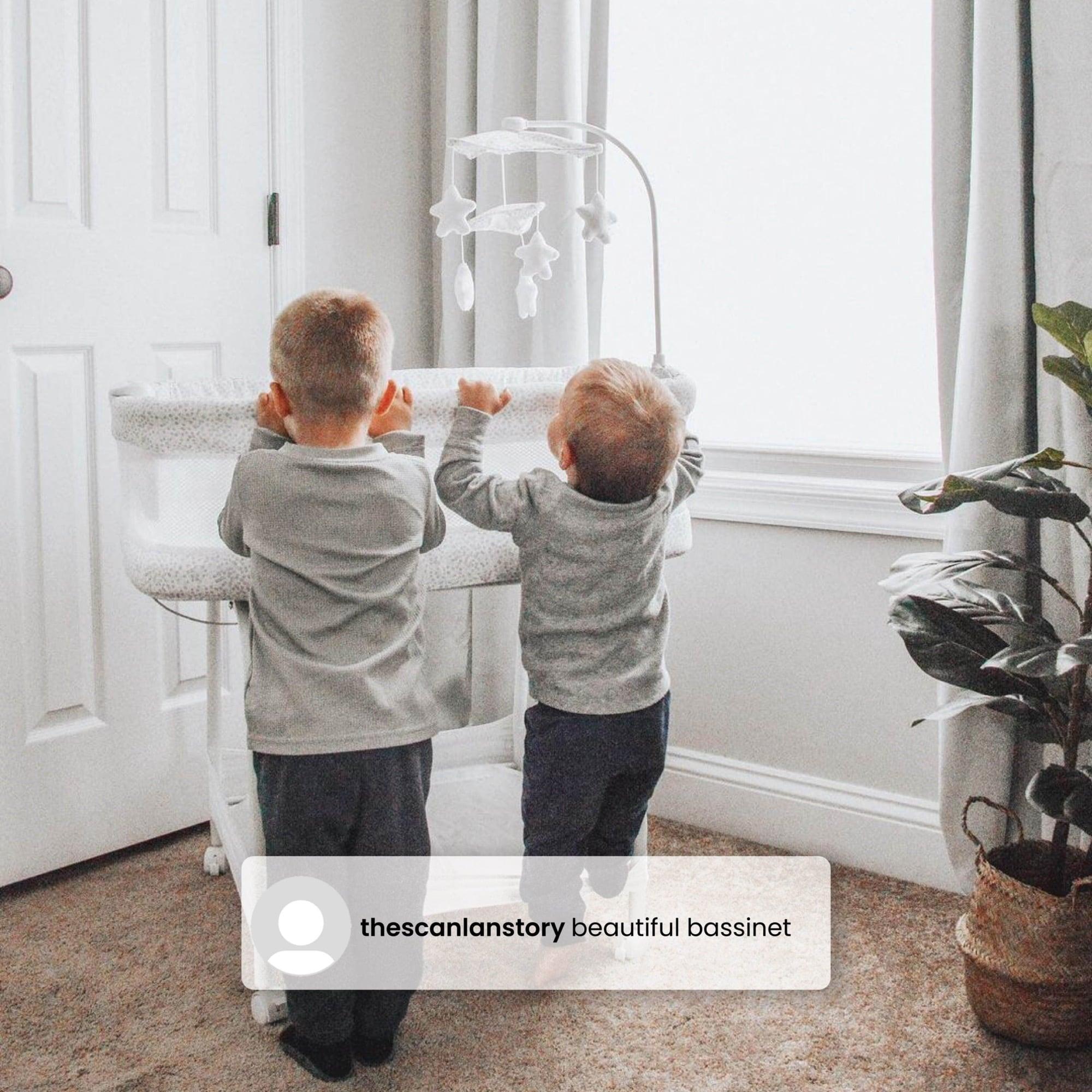 Delta Children SmartSleep Auto Glide Bassinet with Bluetooth – Alloy, Gentle Glide for Baby’s Sleep - ClubOn