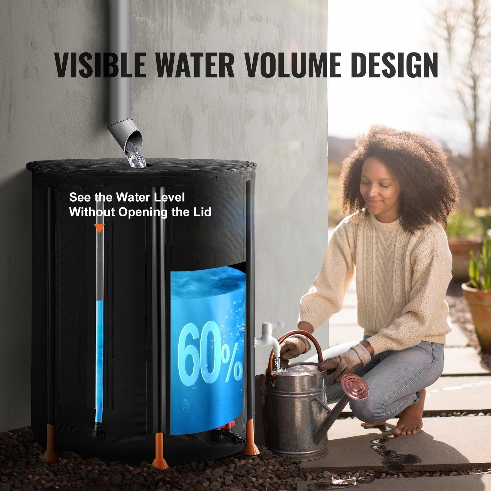 SKYSHALO Foldable Water Barrel 100 Gallon/380L – Durable PVC Garden Irrigation Tank with Spigots & Overflow Kit - ClubOn