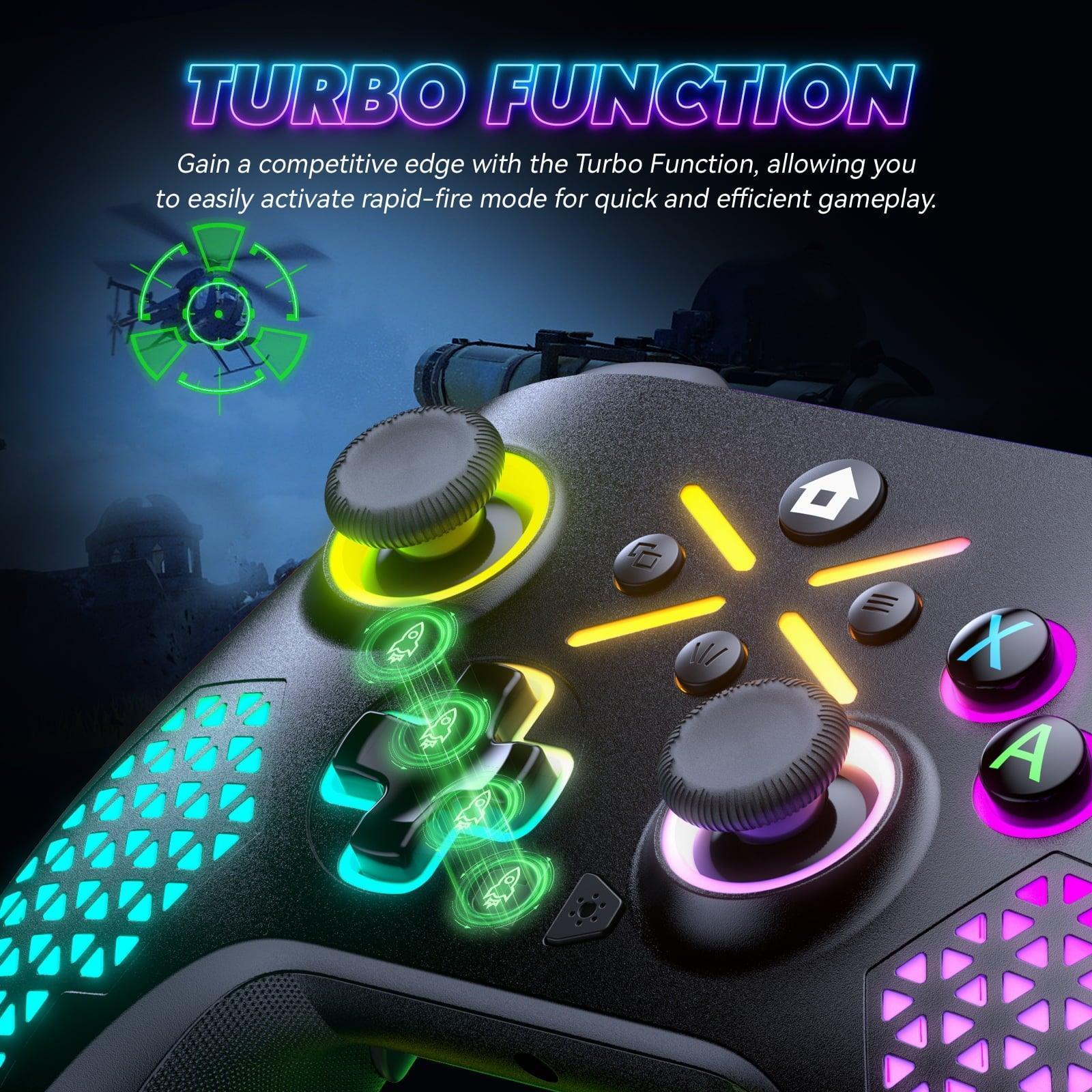 Bonadget Xbox Controller with RGB - Wireless, Rechargeable, Compatible with Xbox One S/X, Xbox Series S/X, PC (Black) - ClubOn
